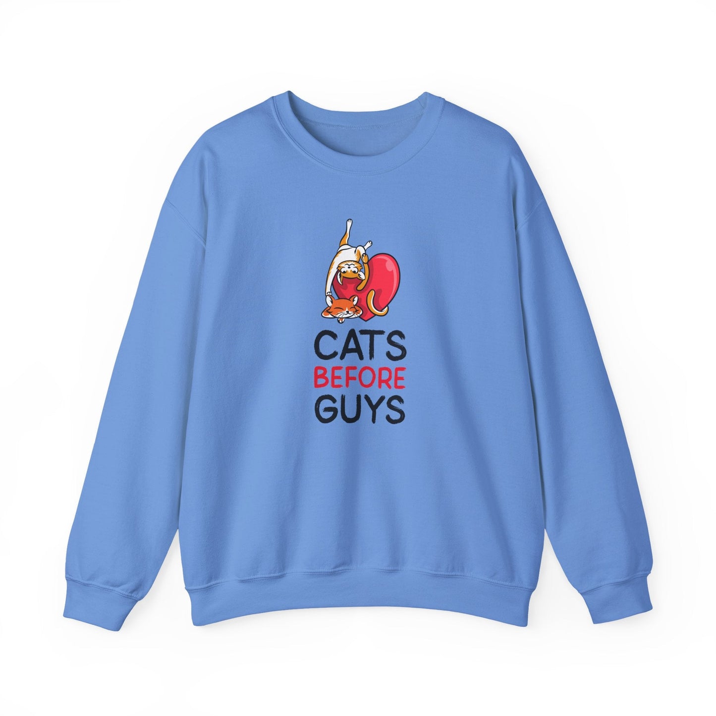 Cat Heart Sweatshirt Unisex Valentines Day 50 50 Cotton Poly Heavy Blend Crewneck Sweatshirt