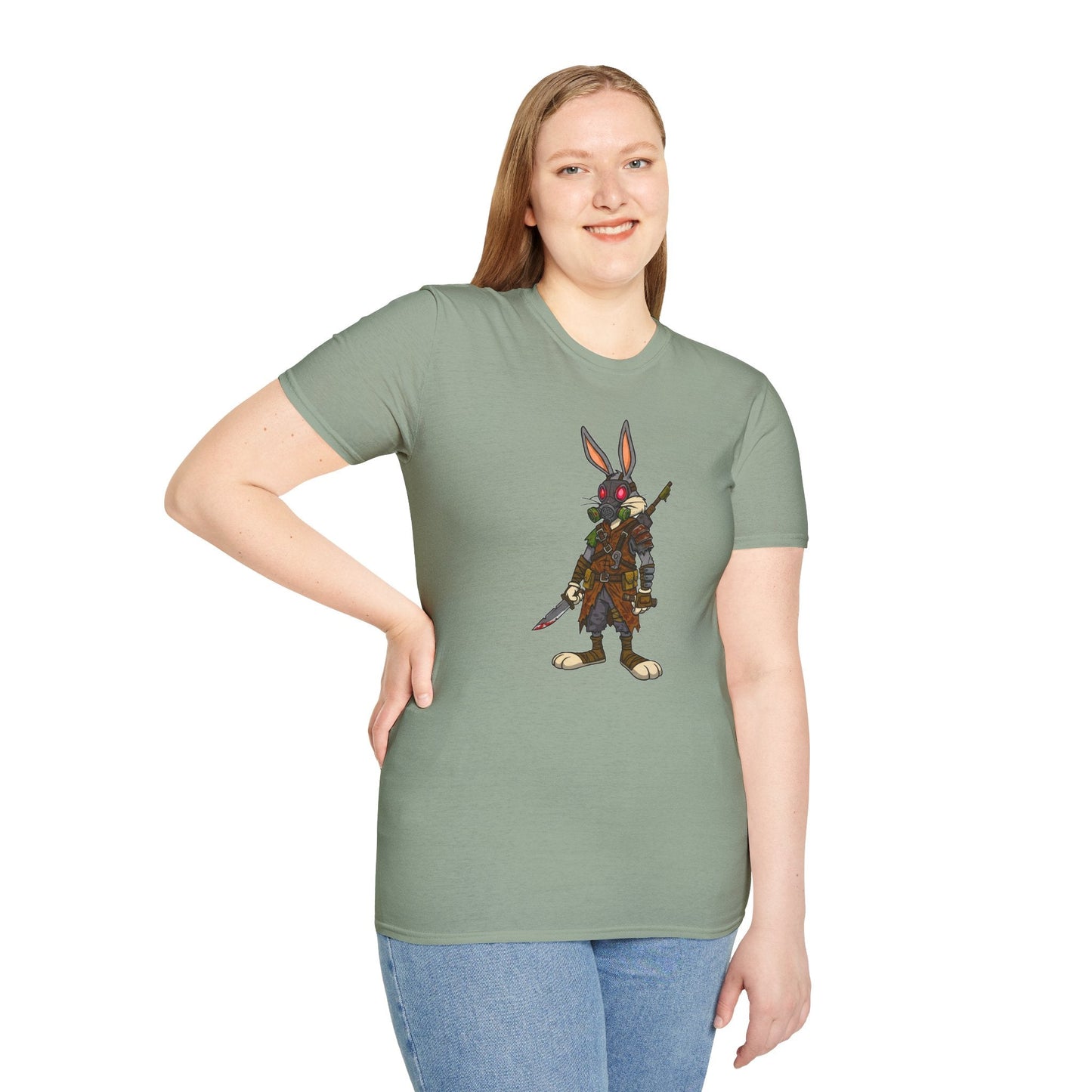 Cartoon Bunny Graphic Unisex Cotton Animal Animation Artwork Design Tee 10