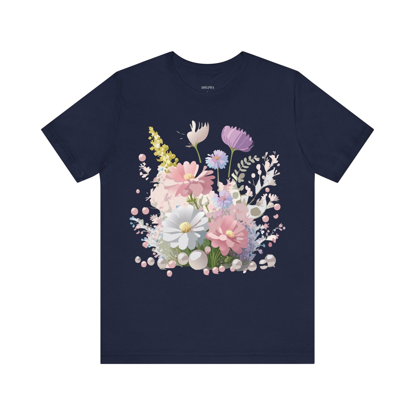 Adelpha Floral Graphic T Shirt Unisex Jersey Short Sleeve Art Design Vintage Inspired Premium