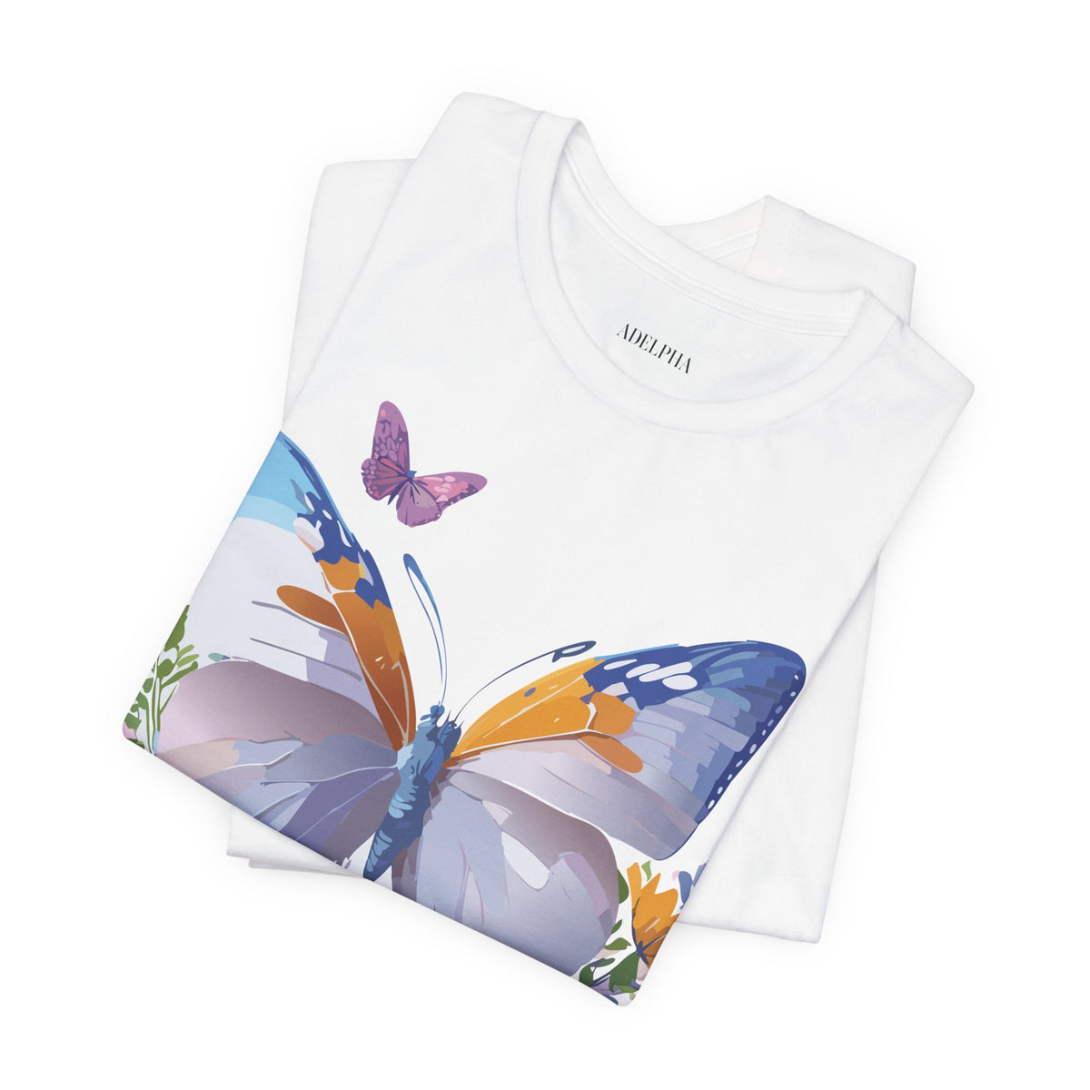 Butterfly Graphic Unisex Cotton Bella+Canvas Tee with Art Design n101