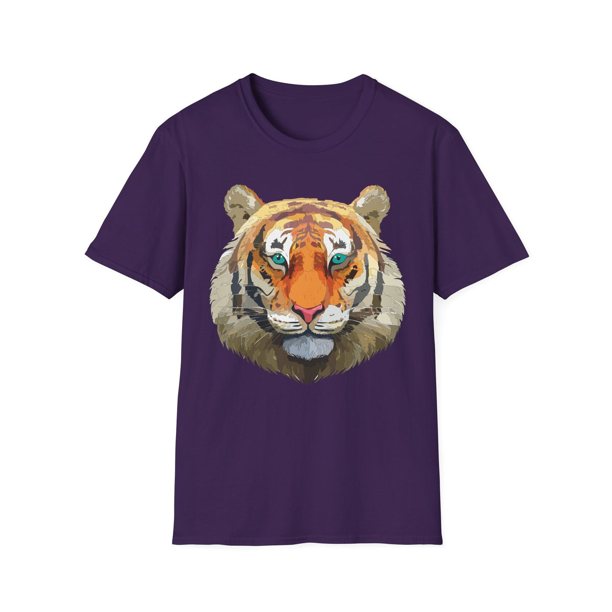Watercolor Tiger Head T-Shirt | Bold Animal Portrait
