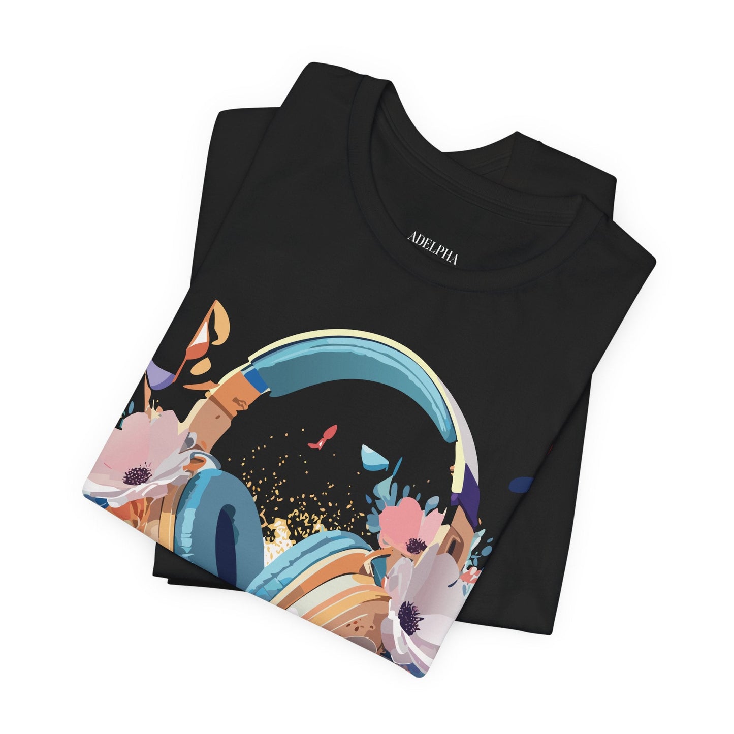Music Graphic Unisex 100 Cotton Vintage Art with Musical Elements Tee 102