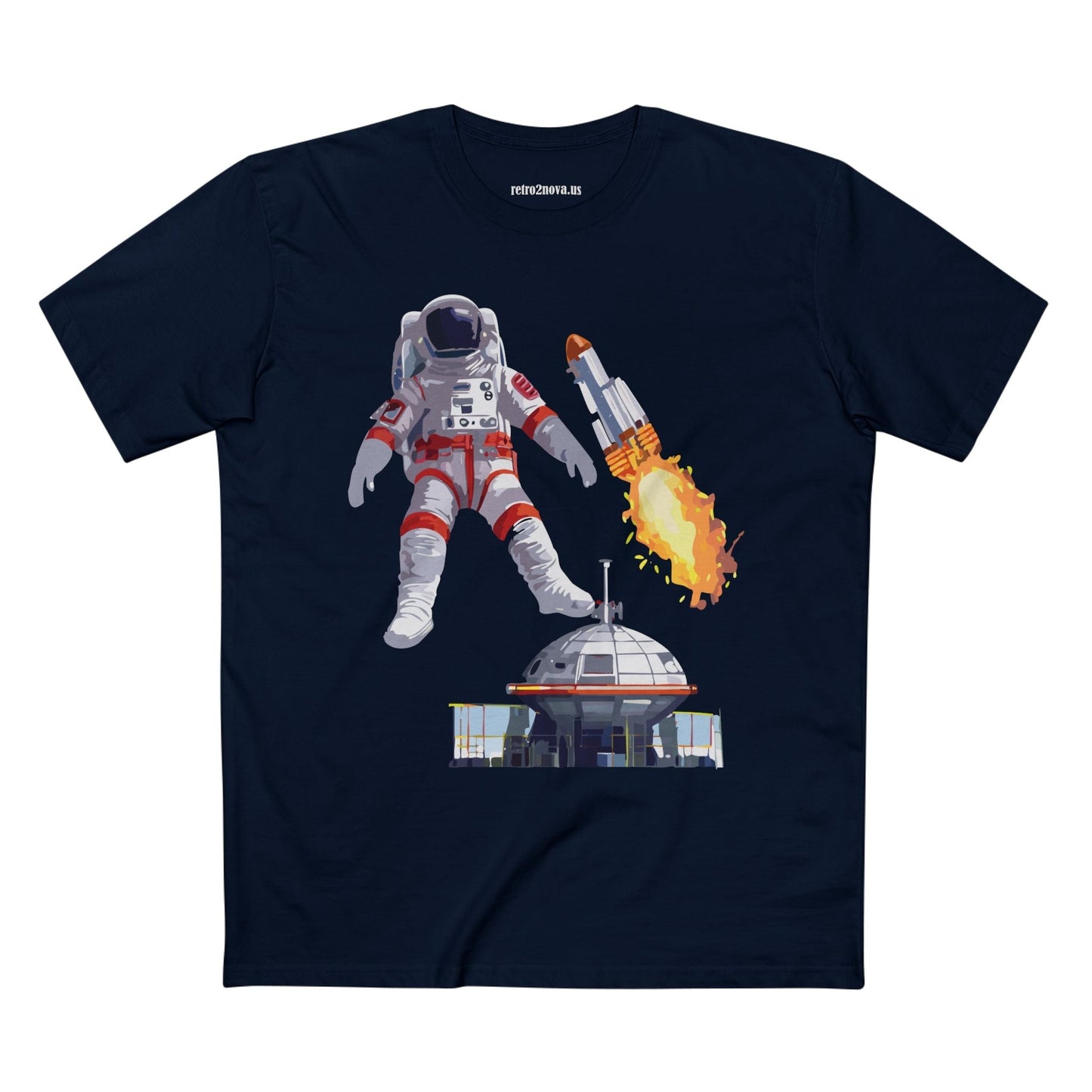 Cosmos Astronaut Shirt Unisex Premium Cotton Tee With Original Art Design Retro2Nova Collection
