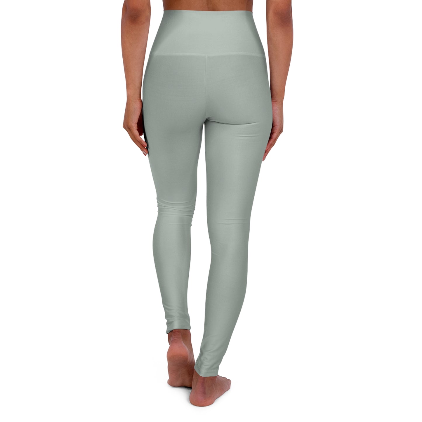 Light Ash Jade Color High-Waist Yoga Leggings Women's Seamless Poly-Span Stretchy Pants XS-2XL