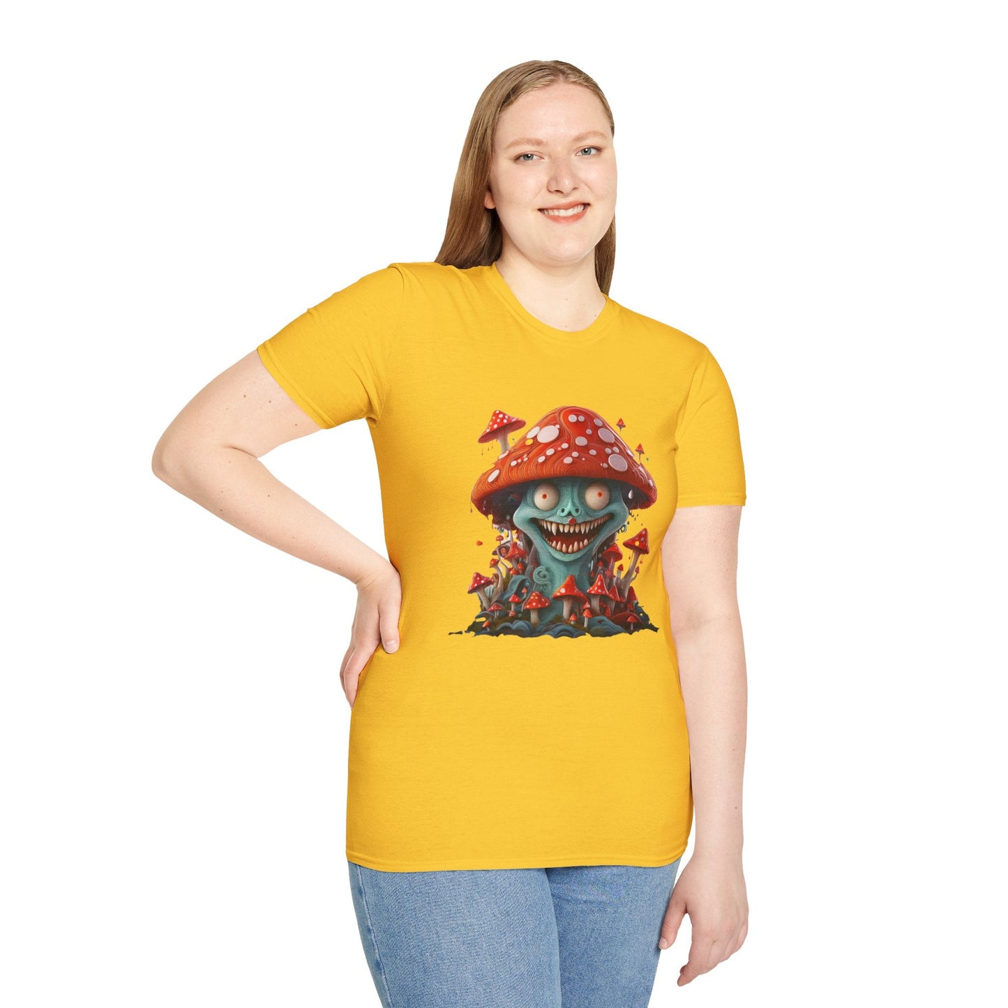 Mashroom Tee Shirt Unisex Softstyle Short Sleeve Tee With Funny Mashroom Artwork