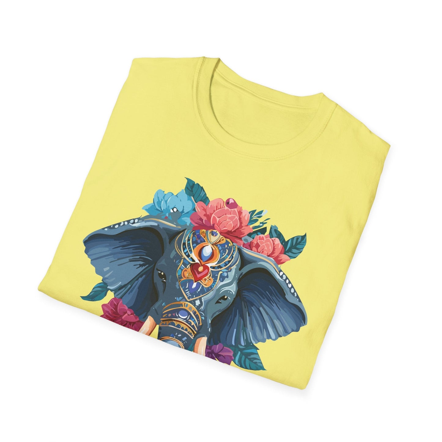 Elephant T Shirt Unisex Softstyle Tee Gildan 64000 100 Percent Ring Spun Cotton Fabric