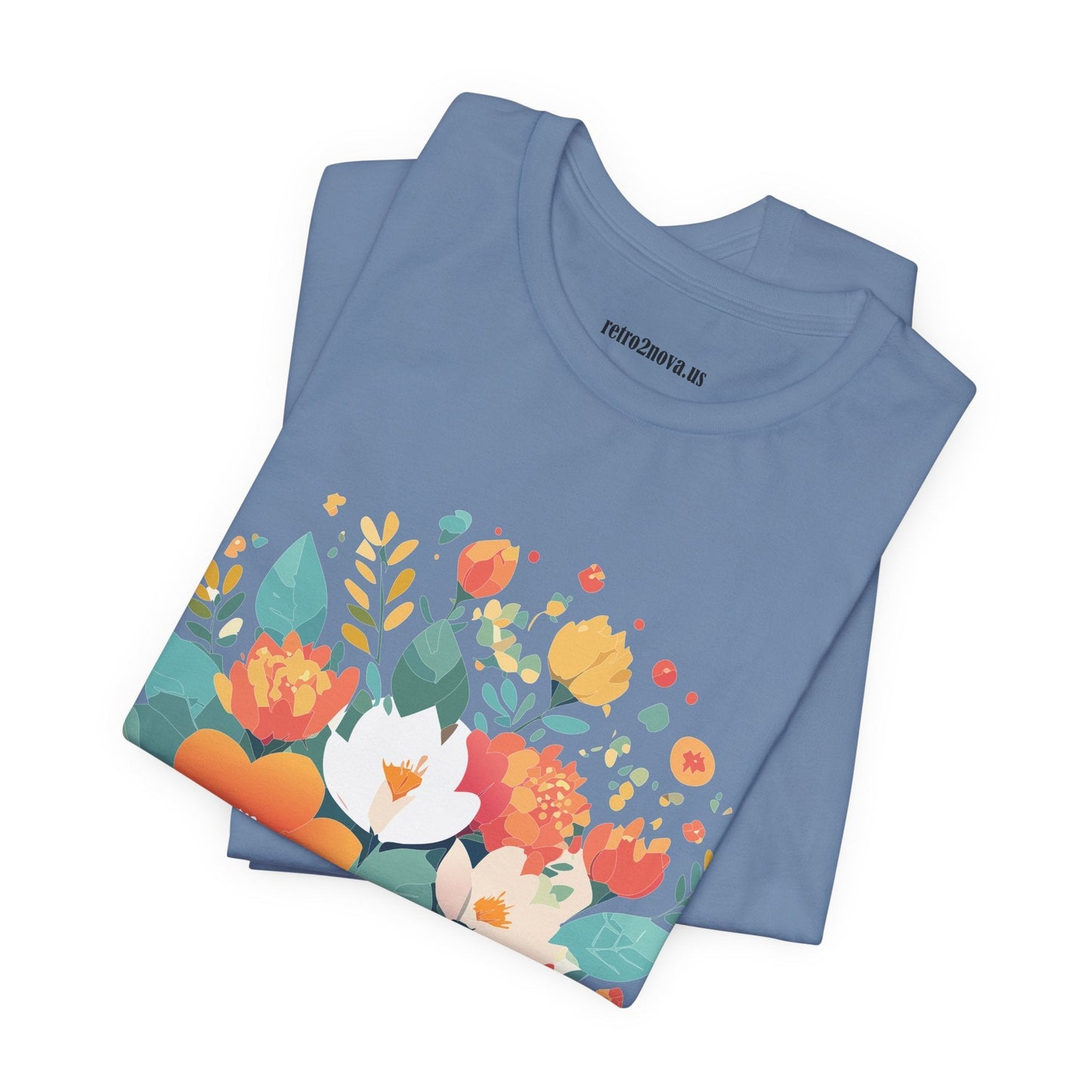 Floral Flowers Shirt Unisex Lightweight Breathable Jersey Tee Floral Pattern Short Sleeve