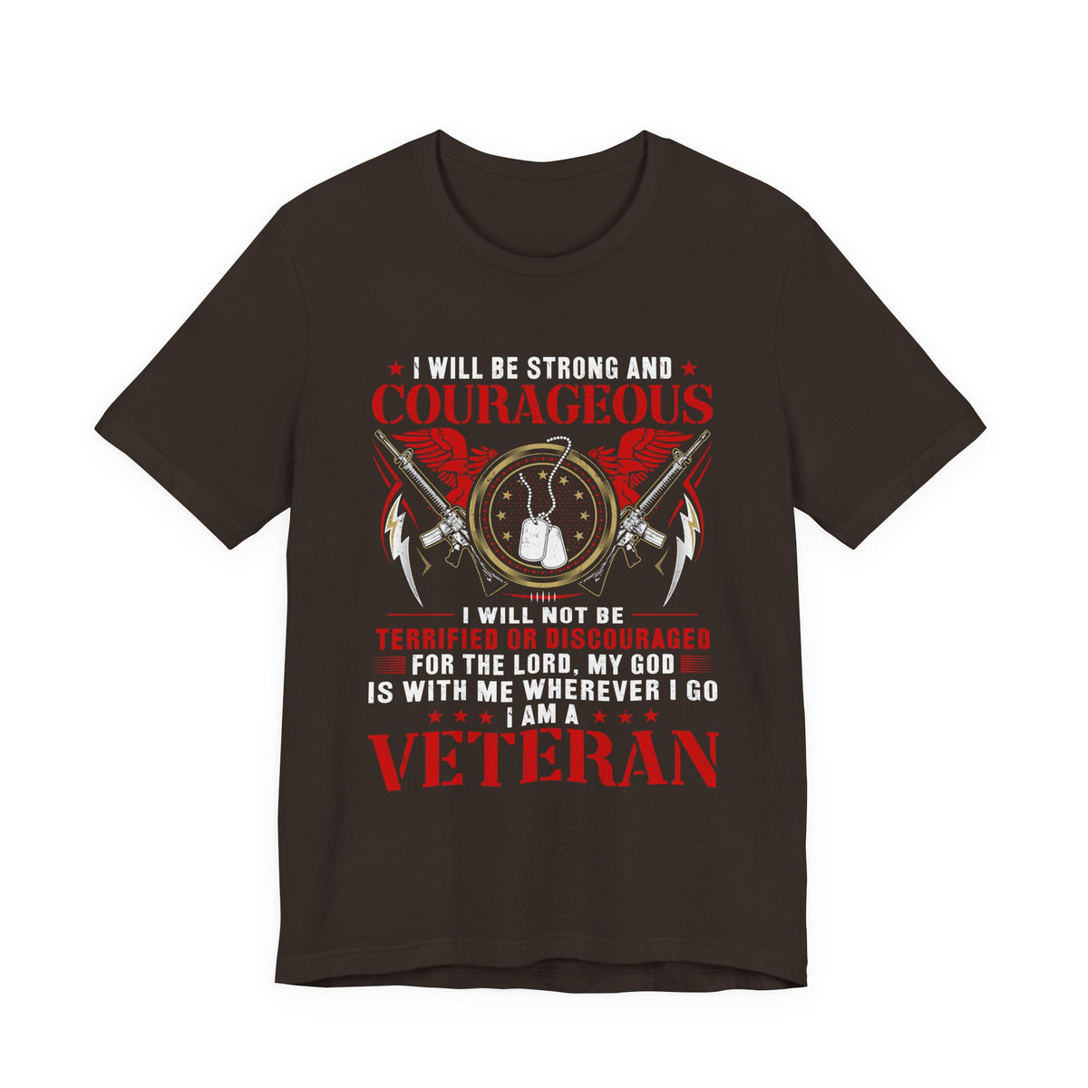 Courageous Veteran Prayer Tee Military Dog Tags Unisex Cotton T-Shirt v37