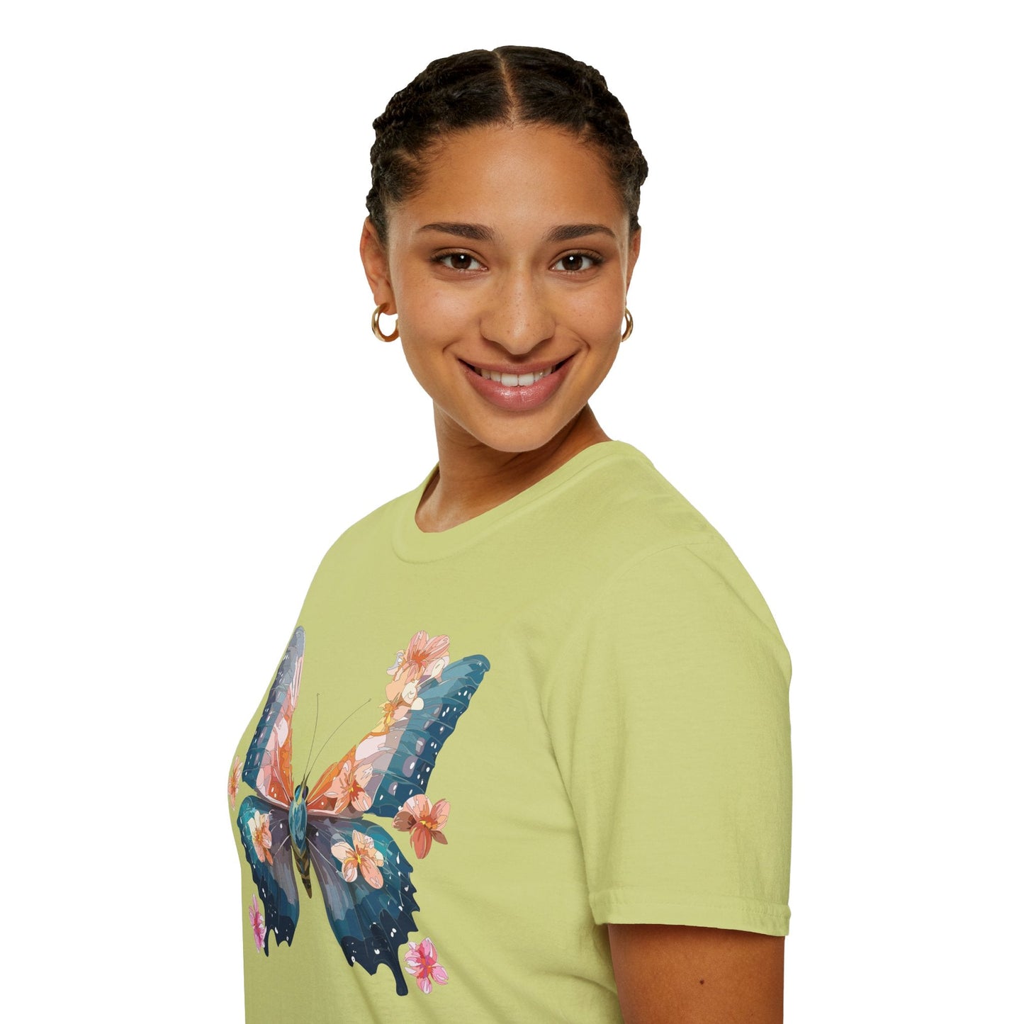 Butterfly Shirt Unisex T Shirt Monarch Print Gildan Softstyle 64000 Ring Spun Cotton Tee