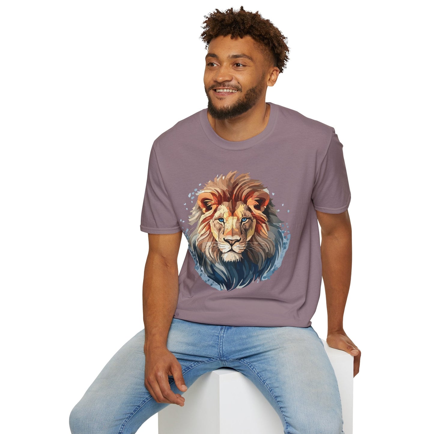 Unisex Lion Shirt Gildan Softstyle 64000 Tee 100 Percent Ring Spun Cotton