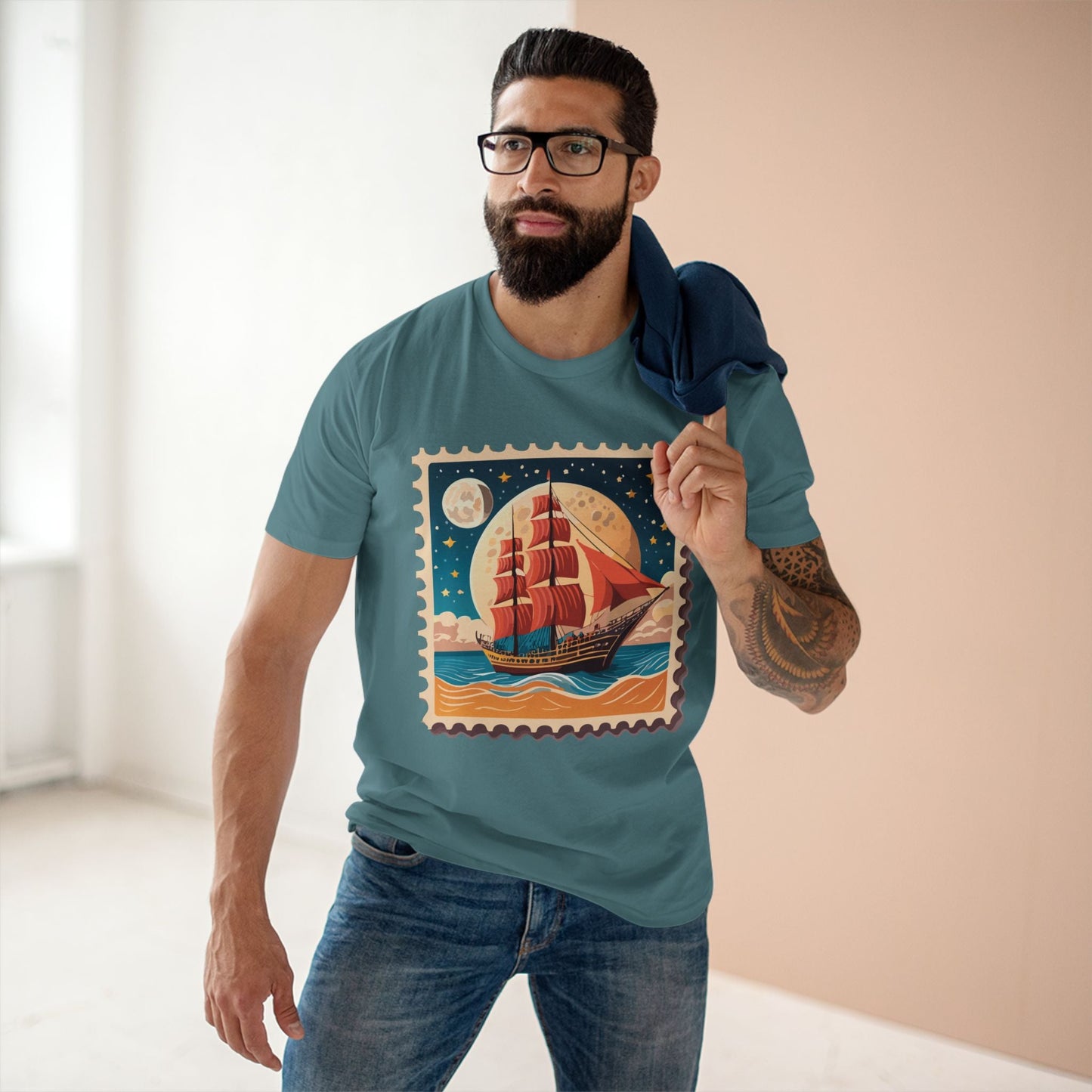 Stamp Shirt Postage Stamp Tee Unisex Premium Cotton Original Art Design By Retro2Nova