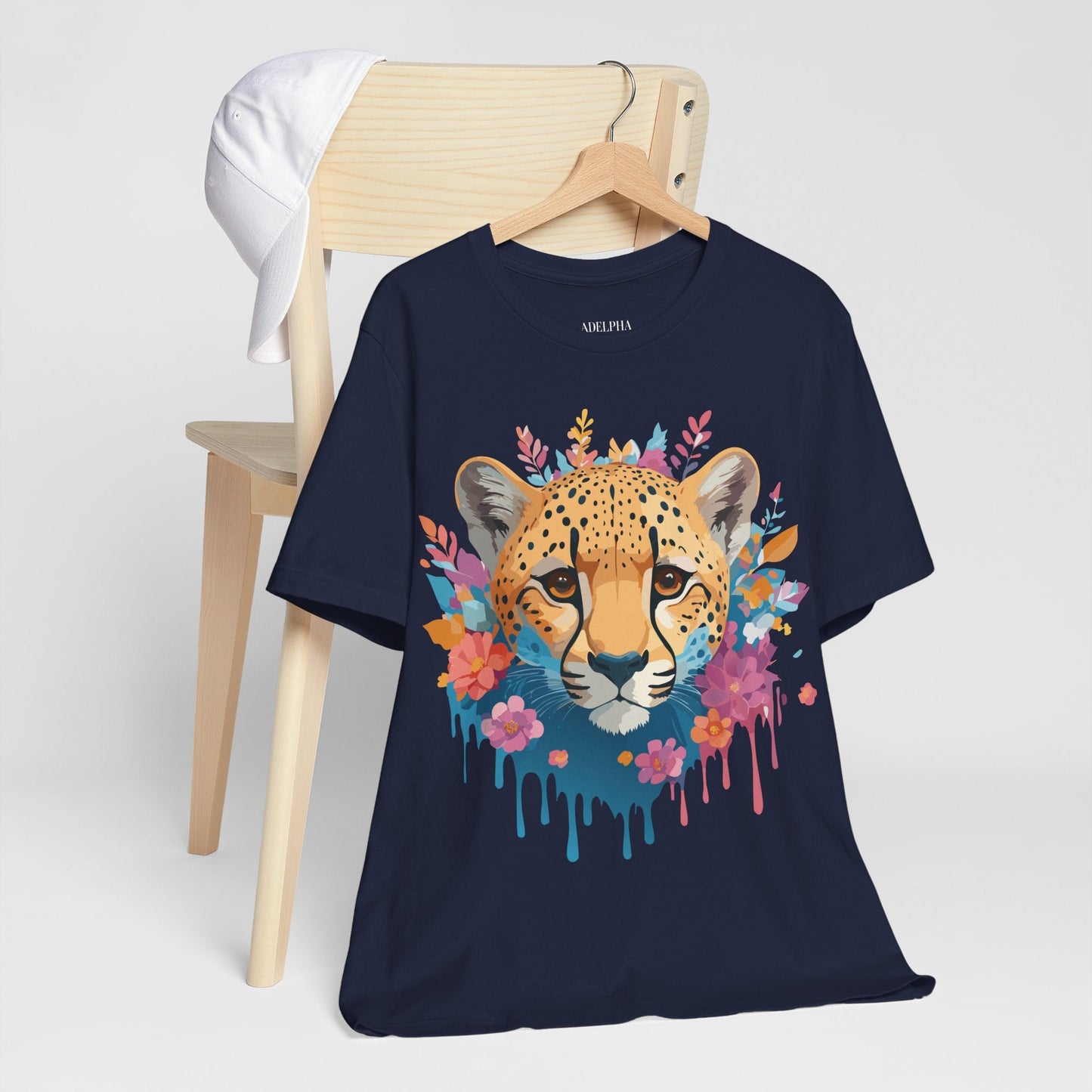 Adelpha Cheetah Graphic Tee Unisex Vintage Inspired Artwork Short Sleeve Jersey