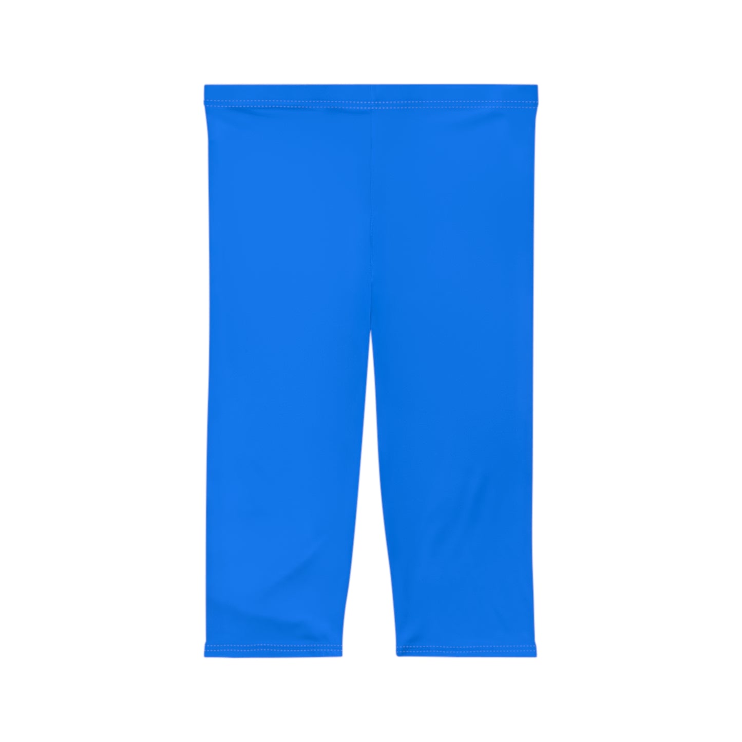 Azure Blue Color Women's Brushed Suede Poly Span Casual Capri Leggings XS-2XL