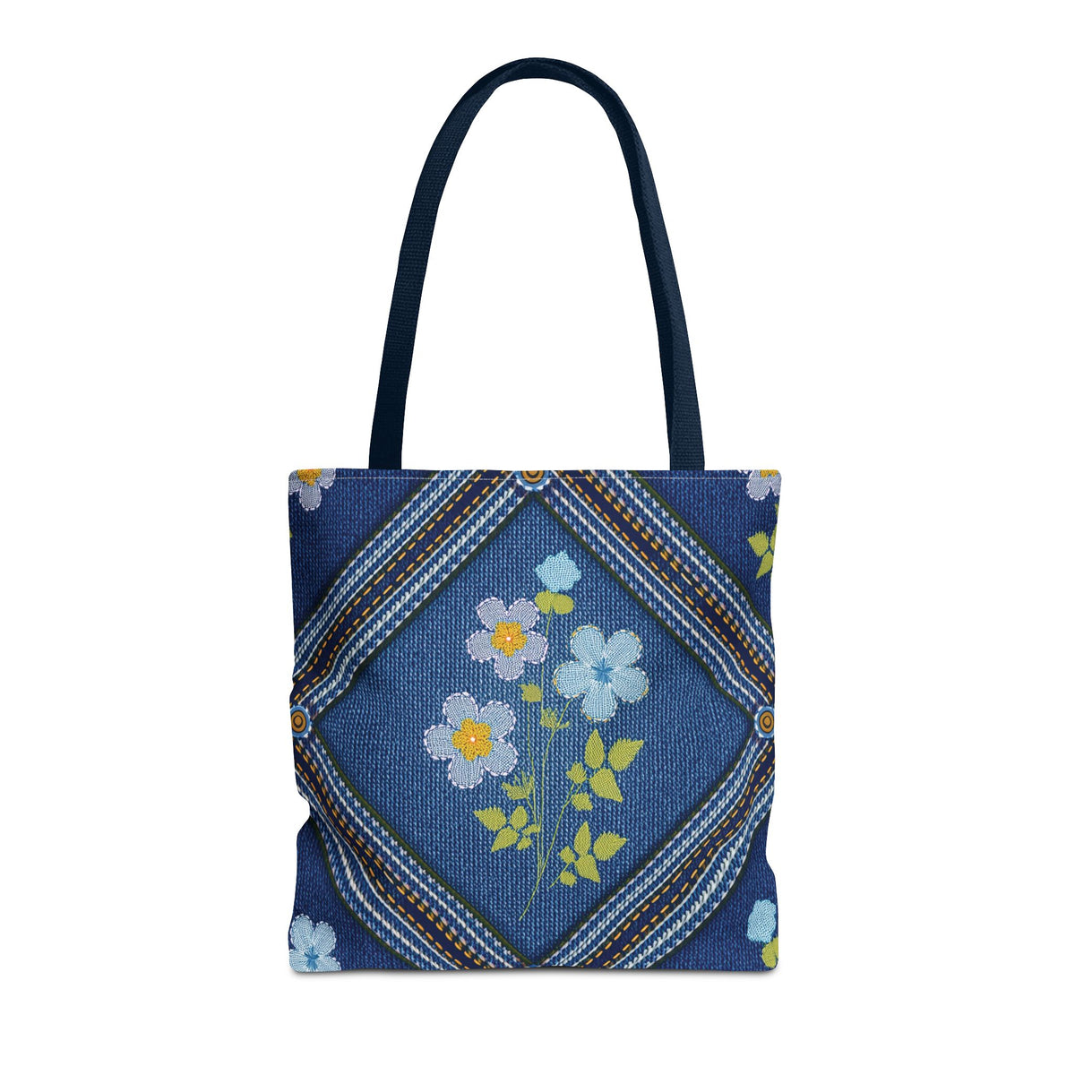 Denim Fabric Imitation Print Unisex Canvas Bag Poly Spun 3 Sizes Tote Bag 126