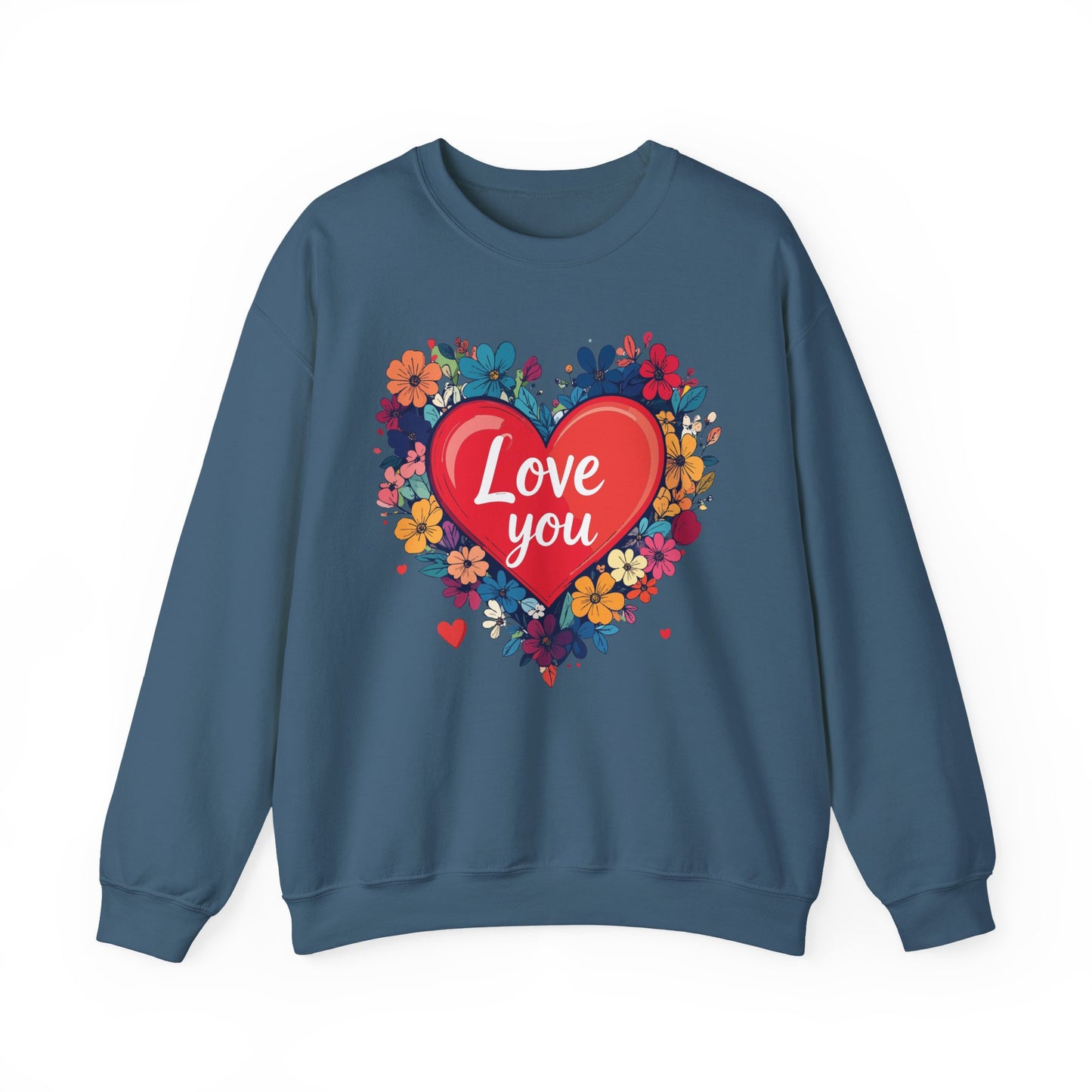 Big Heart Sweatshirt, Floral Heart Sweatshirt, Floral Love Sweatshirt, Valentine's Day Sweatshirt, Heart Floral Sweatshirt 107