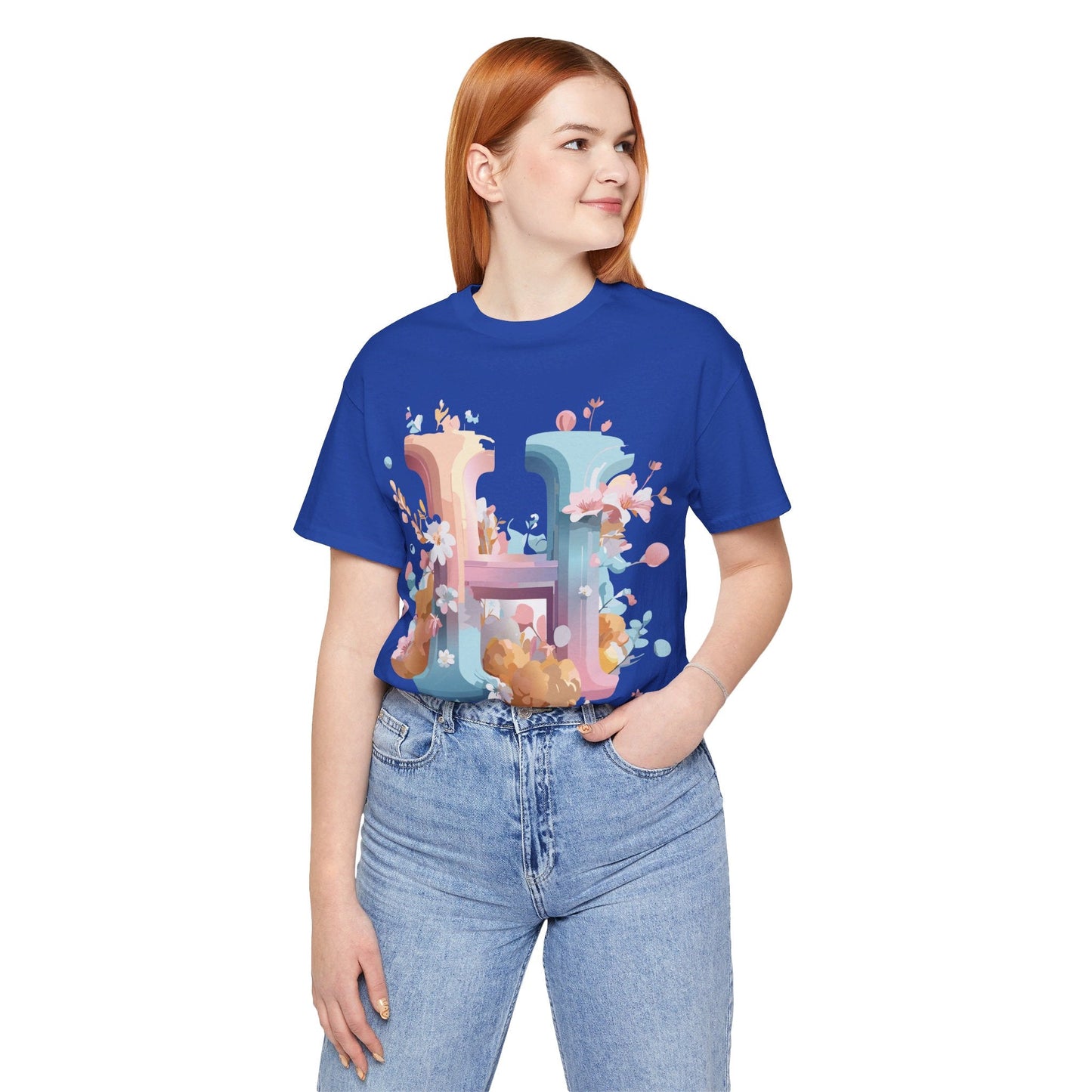 Letter H Shirt Unisex Graphic Tee By Adelpha Vintage Inspired Artwork Short Sleeve