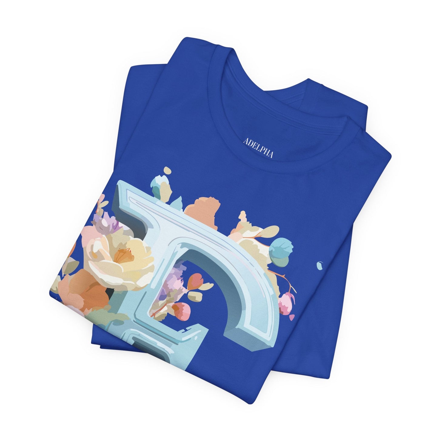 Letter E Graphic Tee Unisex Vintage Inspired Art Design Adelpha Short Sleeve Shirt