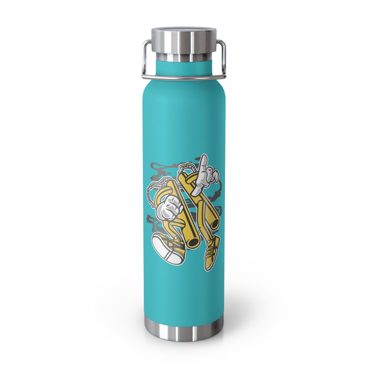 22oz Copper Insulated Water Bottle with Cartoon Design - CV19