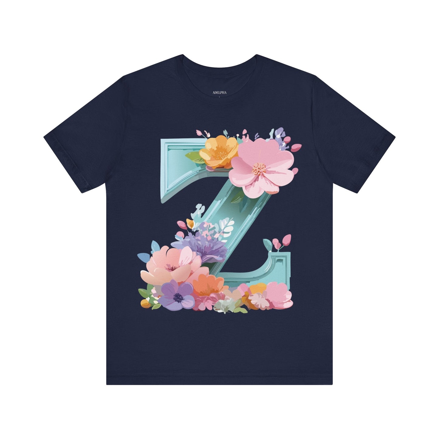 Letter Z Shirt Graphic Tee Unisex Jersey Short Sleeve By Adelpha Vintage Inspired Artwork