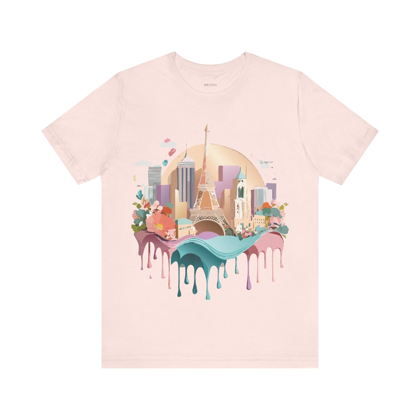 Tourist Shirt With Paris Graphic Tee Unisex Jersey Short Sleeve Art Design Adelpha Vintage Inspired
