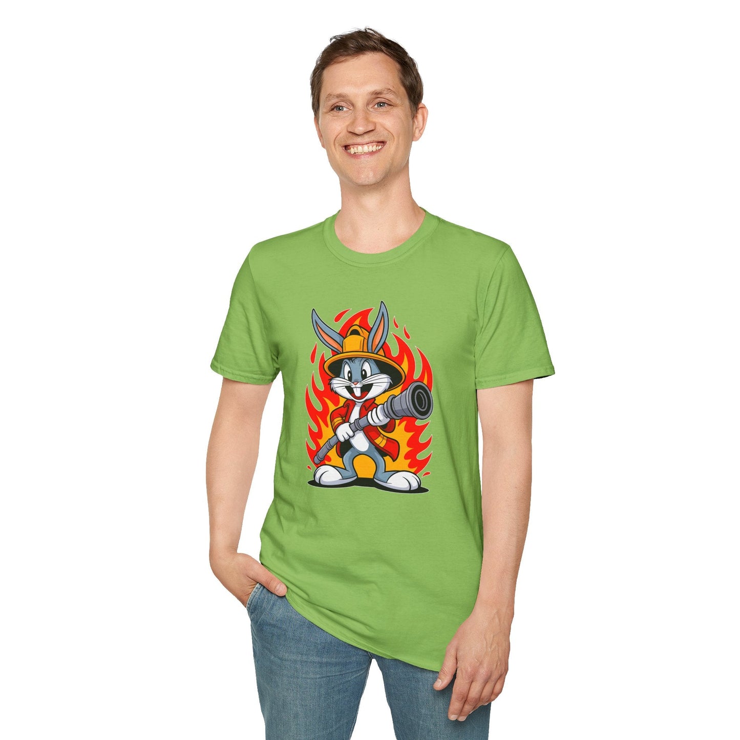 Cartoon Bunny Graphic Unisex Cotton Animal Animation Artwork Design Tee 11