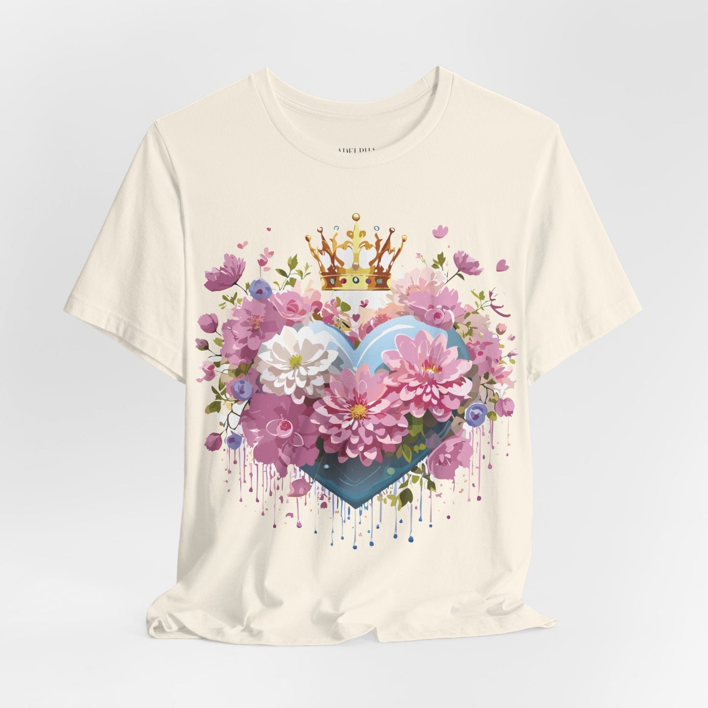 Valentine Day Graphic Unisex 100 Cotton Vintage Artwork with Love and Flower Design Tee 4