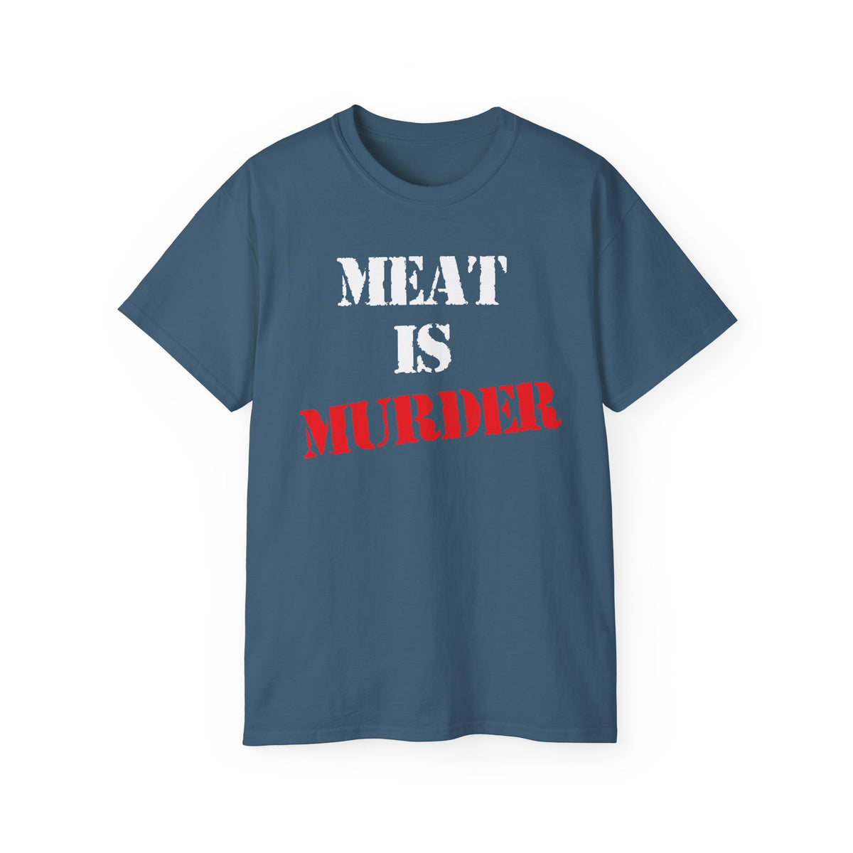 Meat Is Murder Tee | Bold Stencil Text Statement T-Shirt