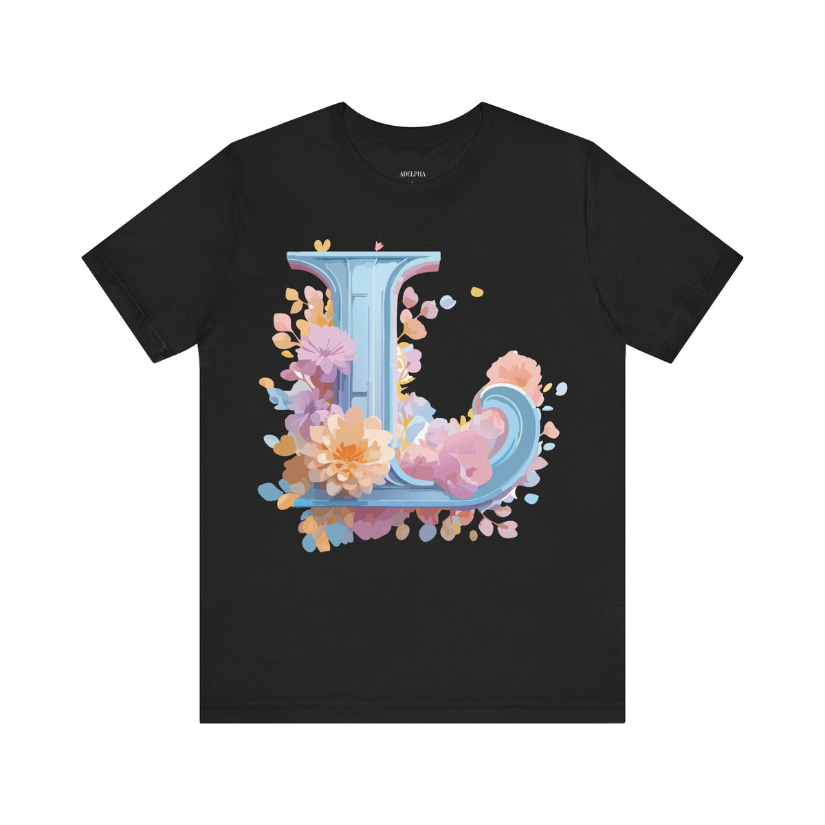 Letter L Graphic Unisex Cotton Bella+Canvas Tee with Art Letter Design