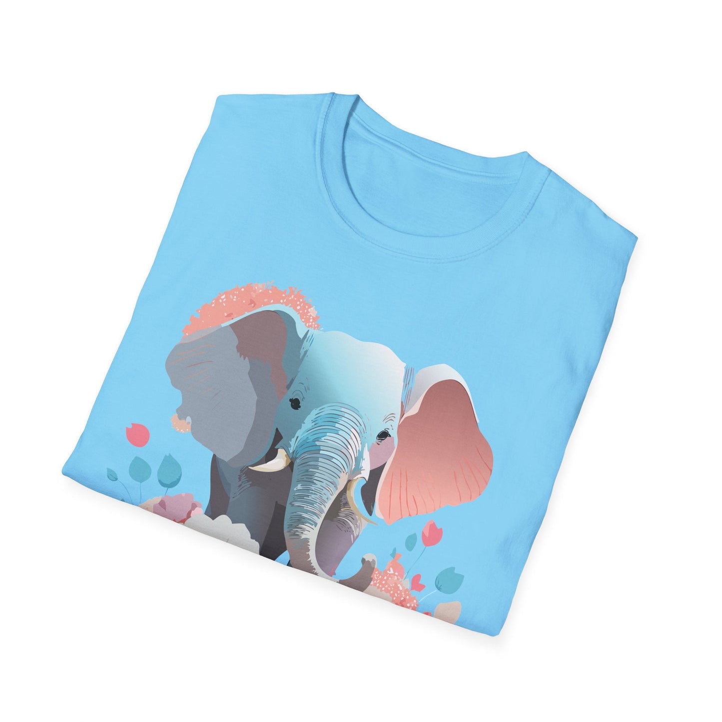 Elephant T Shirt Unisex Softstyle Graphic Tee With Elephant Animation Animal Print