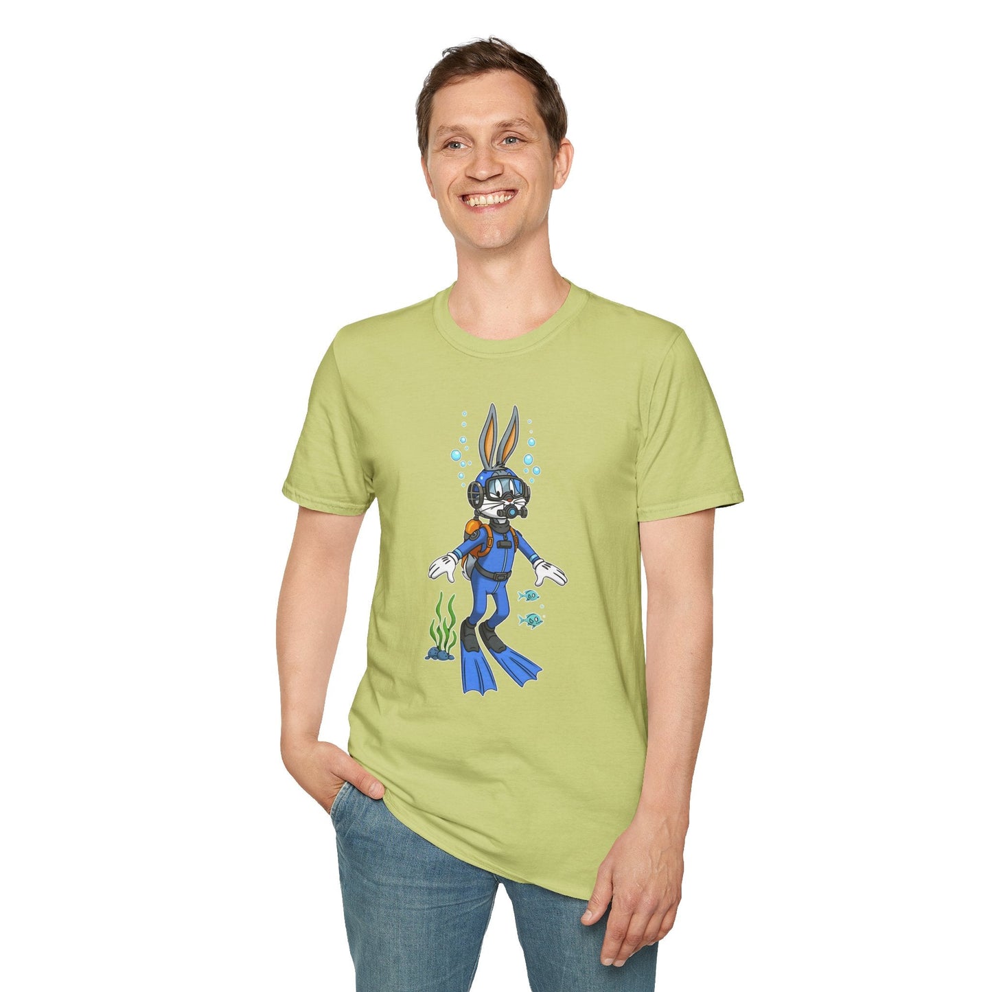 Bugs Bunny T Shirt Unisex Short Sleeve Cartoon Tee Gildan Softstyle 64000 Cotton