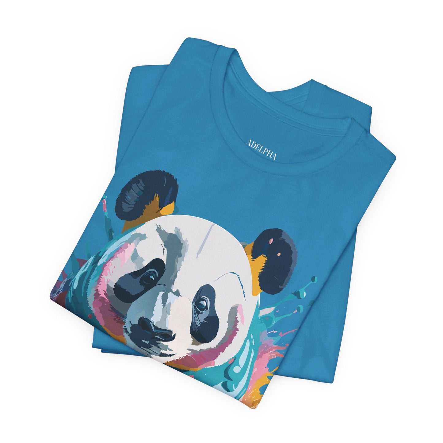 Panda Graphic Tee Unisex Short Sleeve Art Design By Adelpha Vintage Inspired Shirt