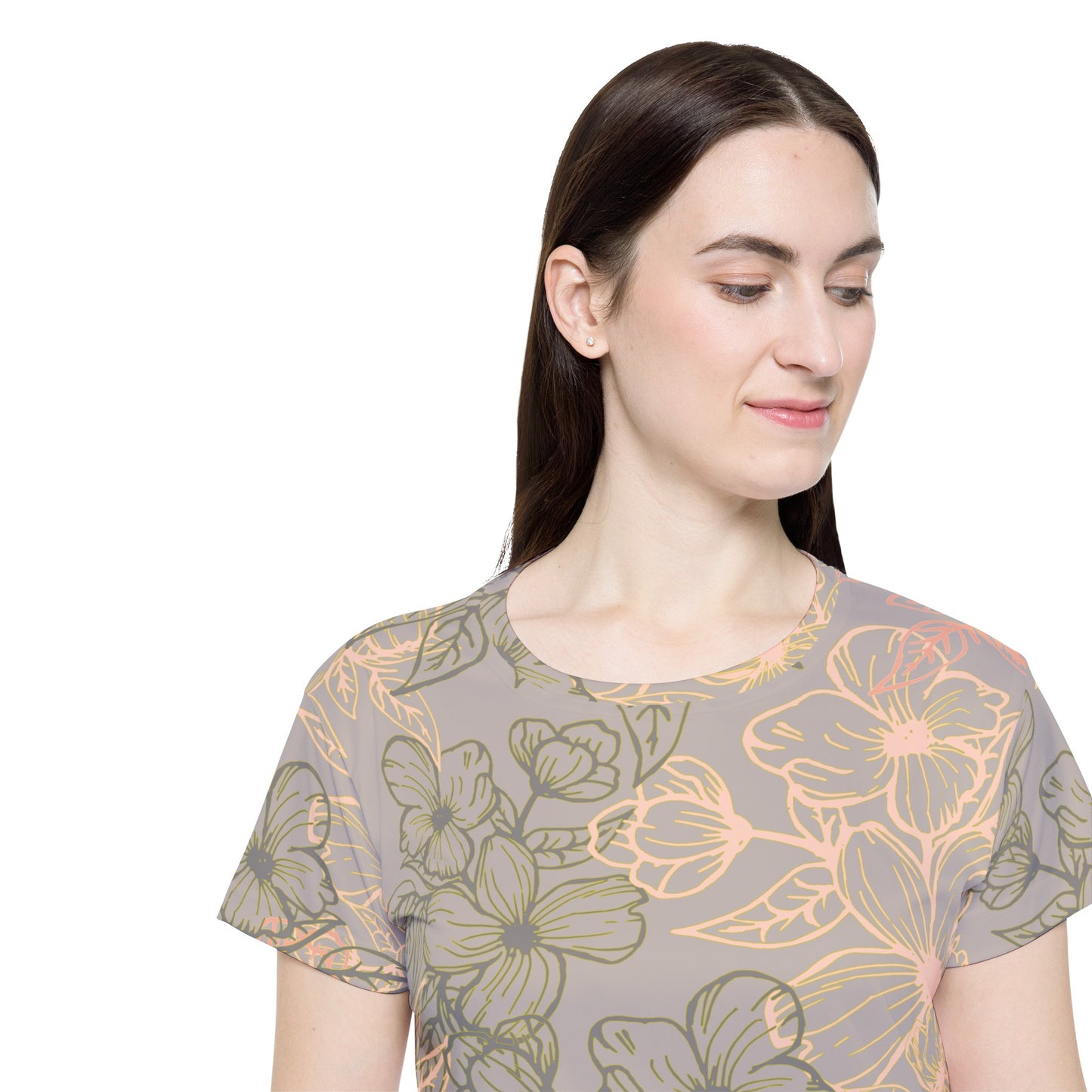 Poly Jersey Tee Shirt with floral prints