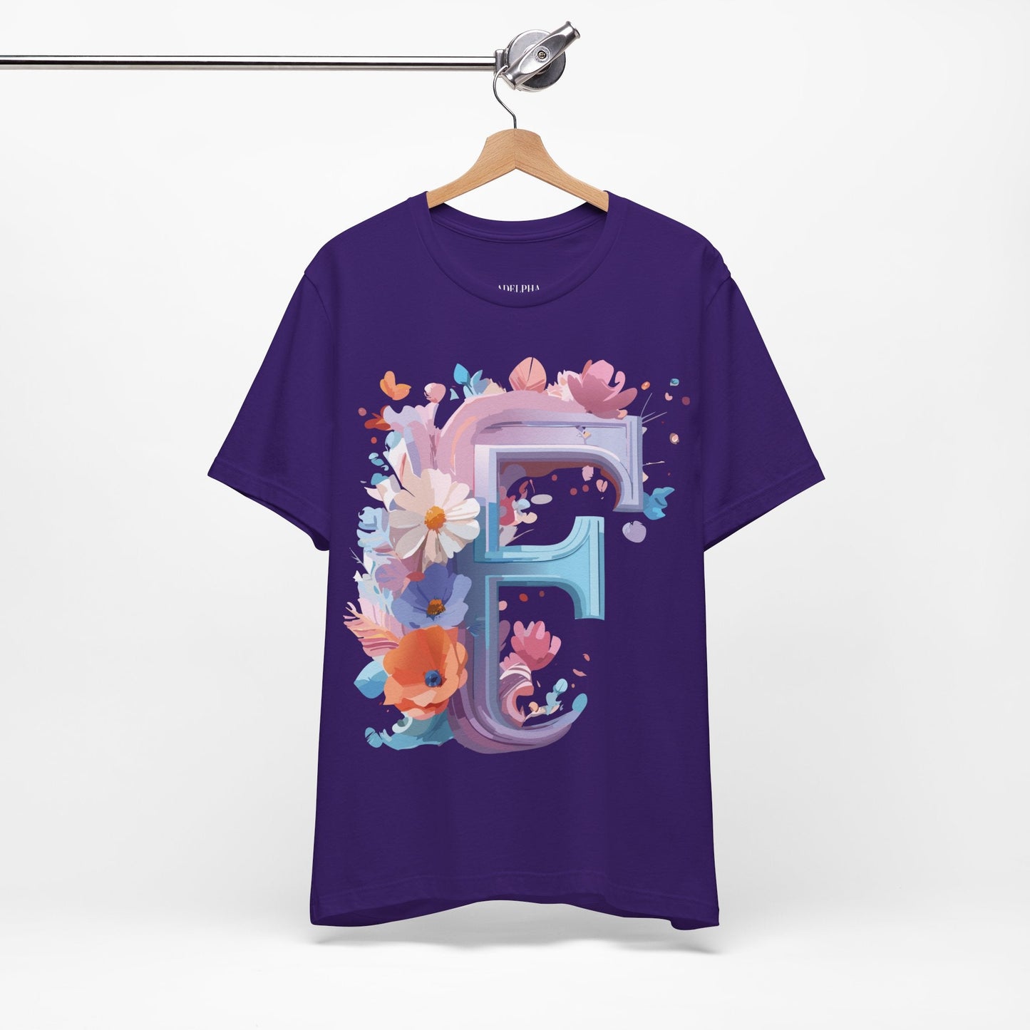 Letter F Shirt Graphic Tee Unisex Vintage Inspired Artwork From Adelpha Premium Short Sleeve