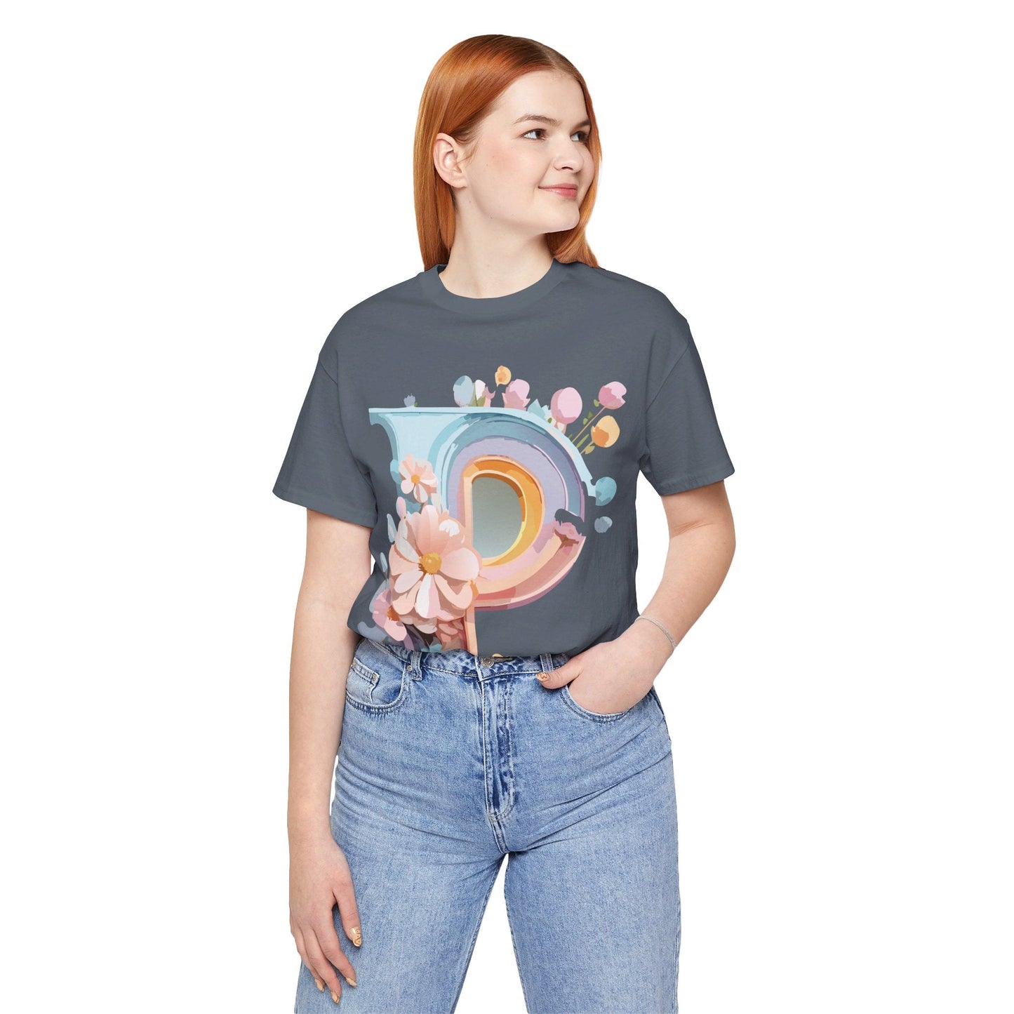 Letter P Shirt Graphic Tee Unisex Short Sleeve Vintage Inspired Art From Adelpha