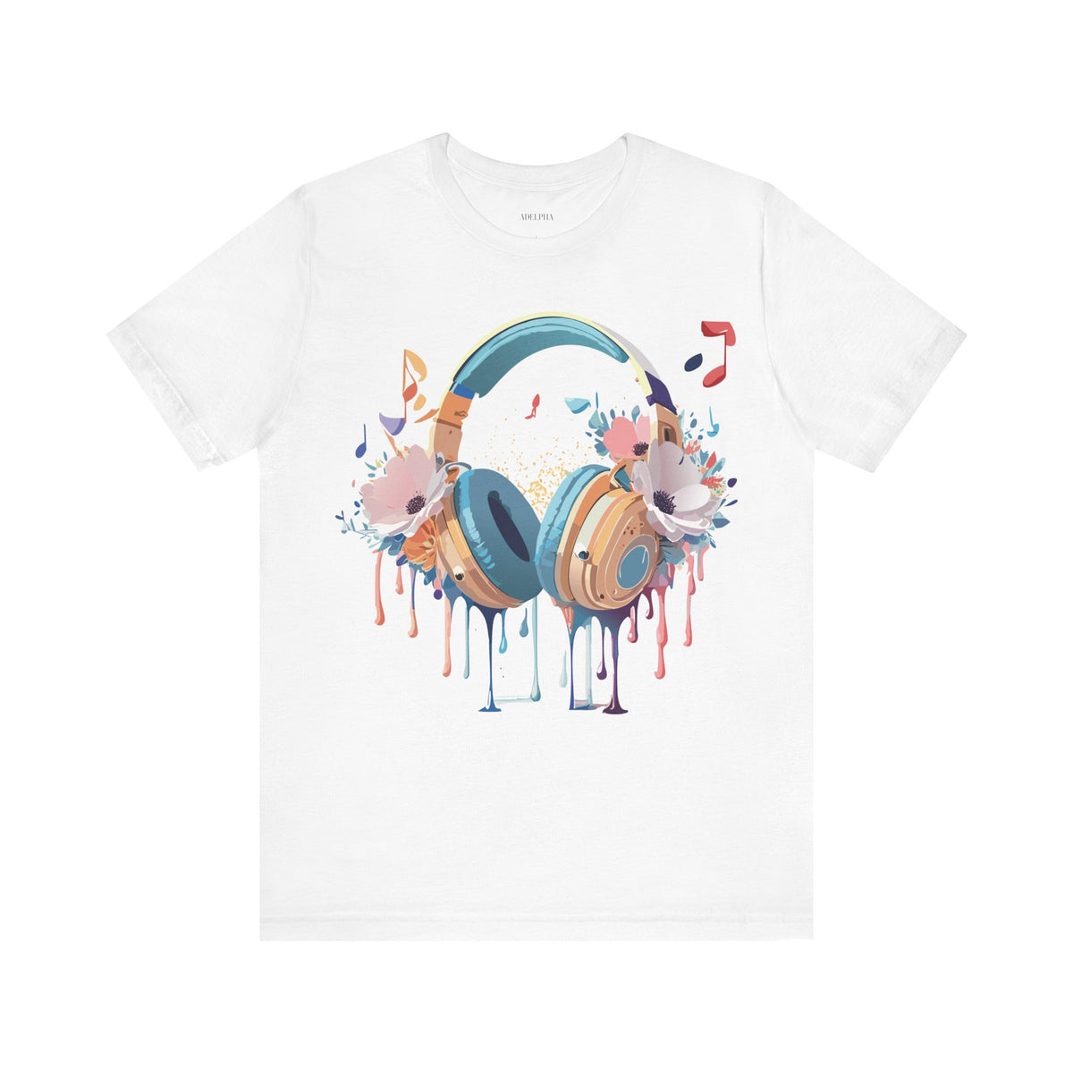 Music Graphic Unisex Cotton Bella+Canvas Tee with Art Design m140