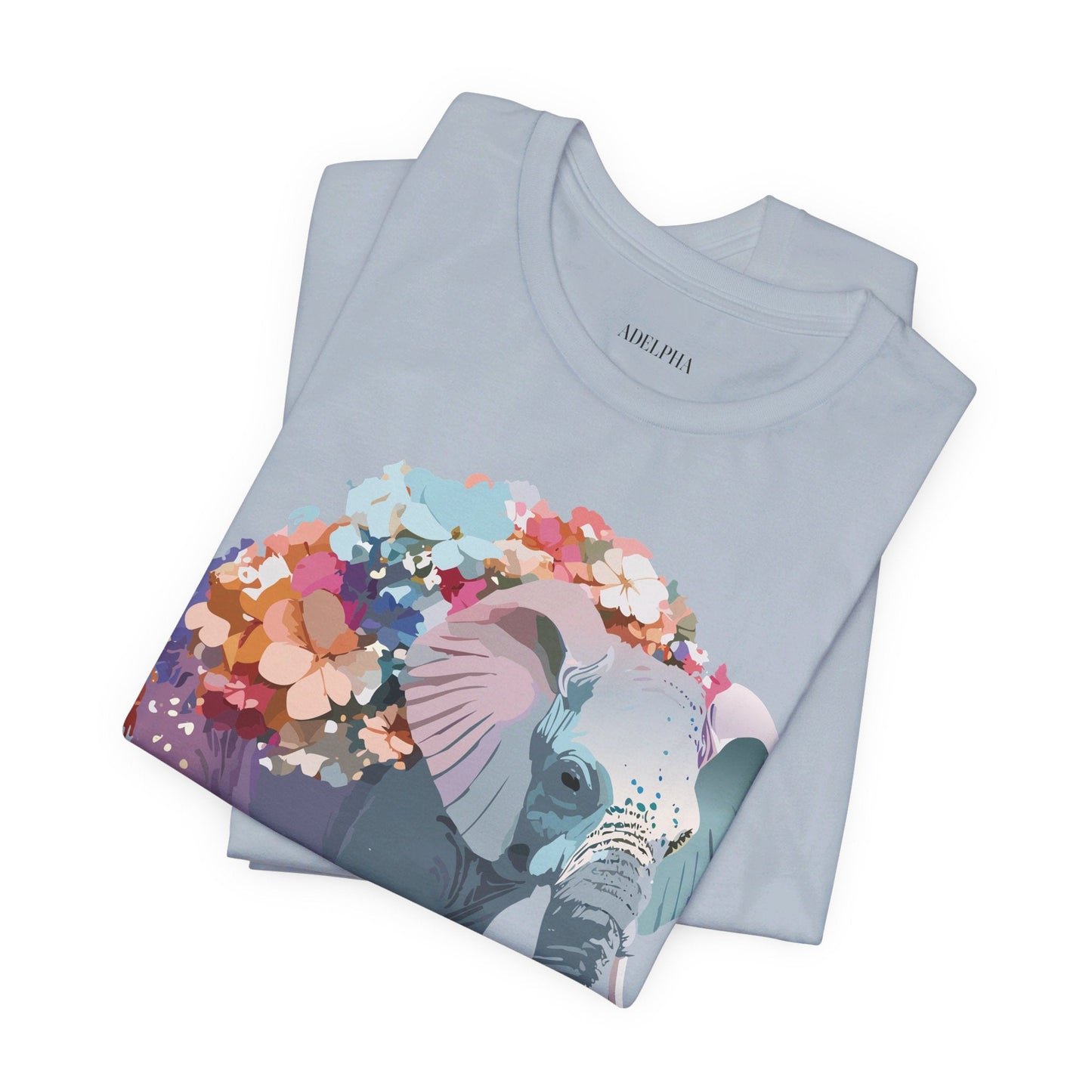 Adelpha Elephant Graphic Tee Unisex Short Sleeve Vintage Inspired Art Design Collection