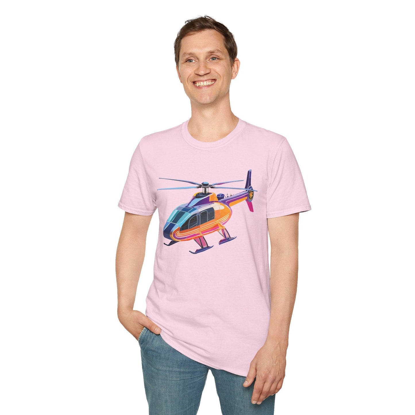 Chopper Helicopter Graphic Unisex Cotton Softstyle Short Sleeve Tee 9