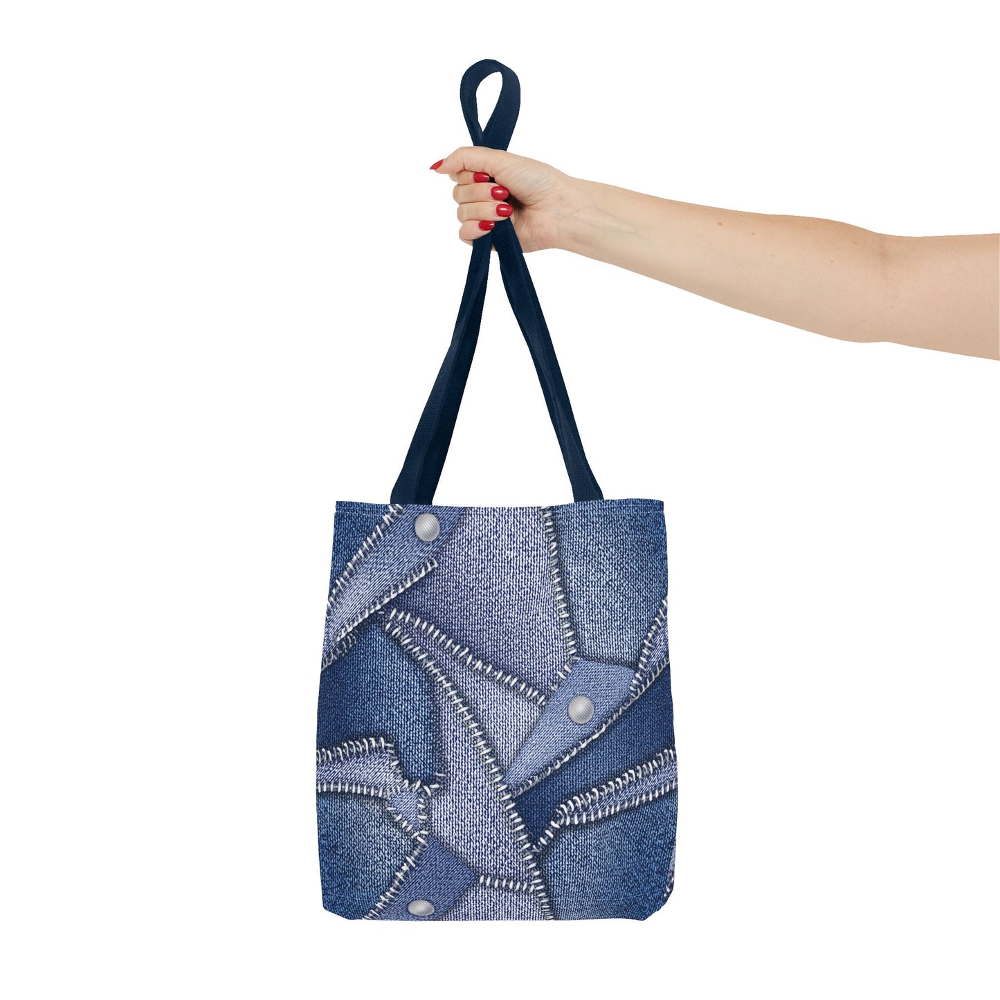 Denim Fabric Imitation Print Unisex Canvas Bag Poly Spun 3 Sizes Tote Bag 112