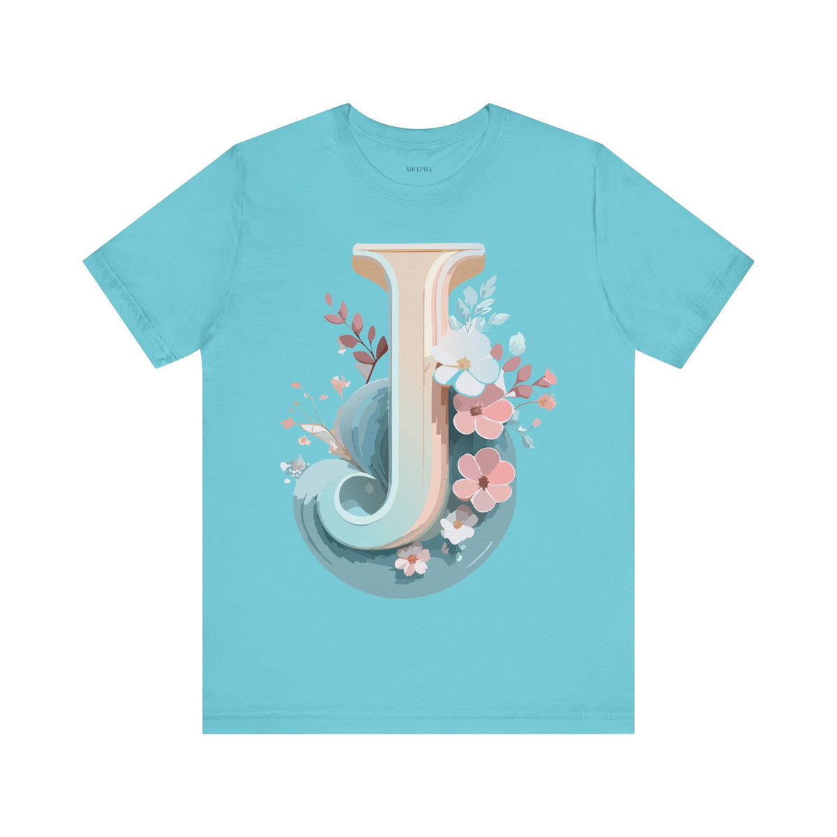 Letter J Graphic Unisex Cotton Bella+Canvas Tee with Art Letter Design
