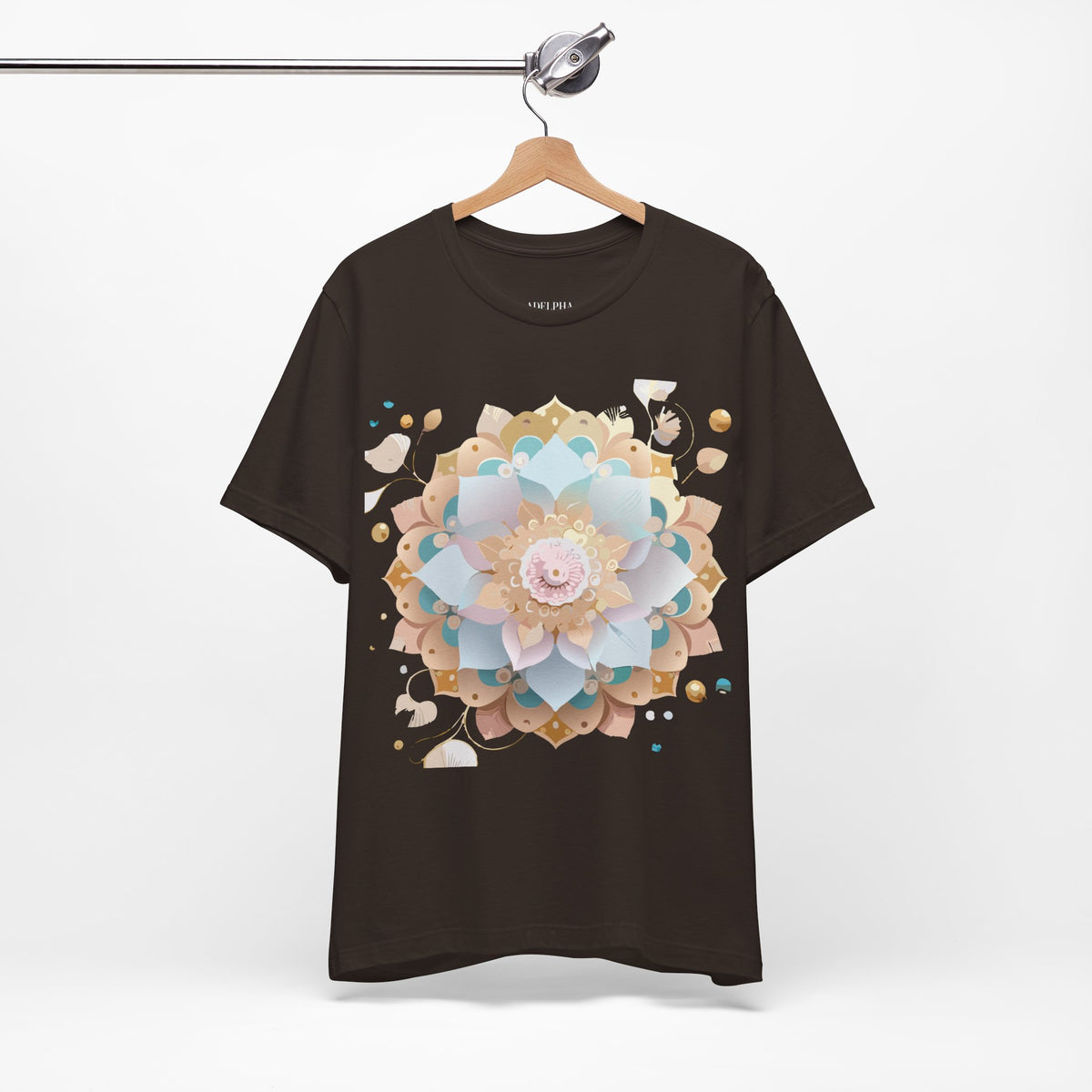Mandala Graphic Unisex Cotton Bella+Canvas Tee with Floral Art Design n140