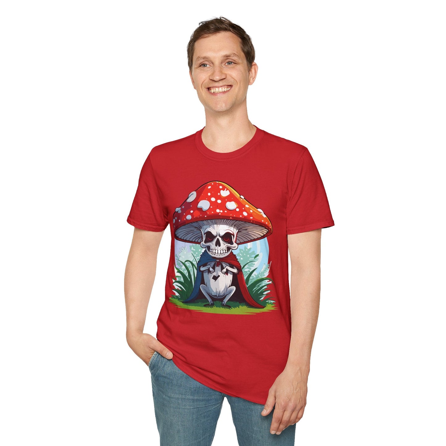 Funny Mashroom Graphic Unisex Softstyle Cotton With Cartoon Illustration Design 15