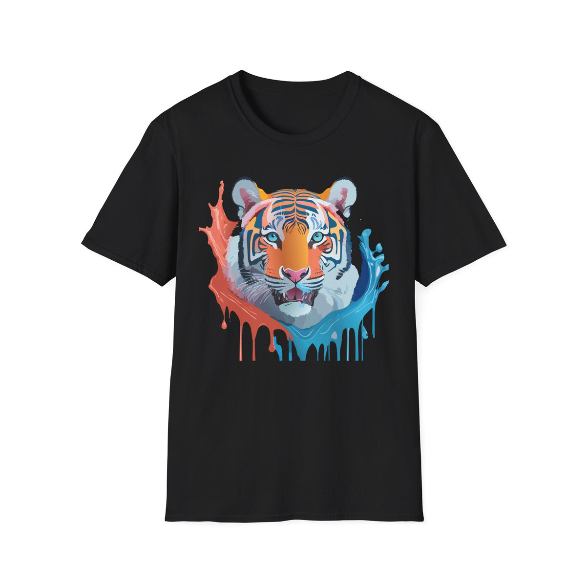 Color Splash Tiger T-Shirt | Watercolor Tiger Face Tee