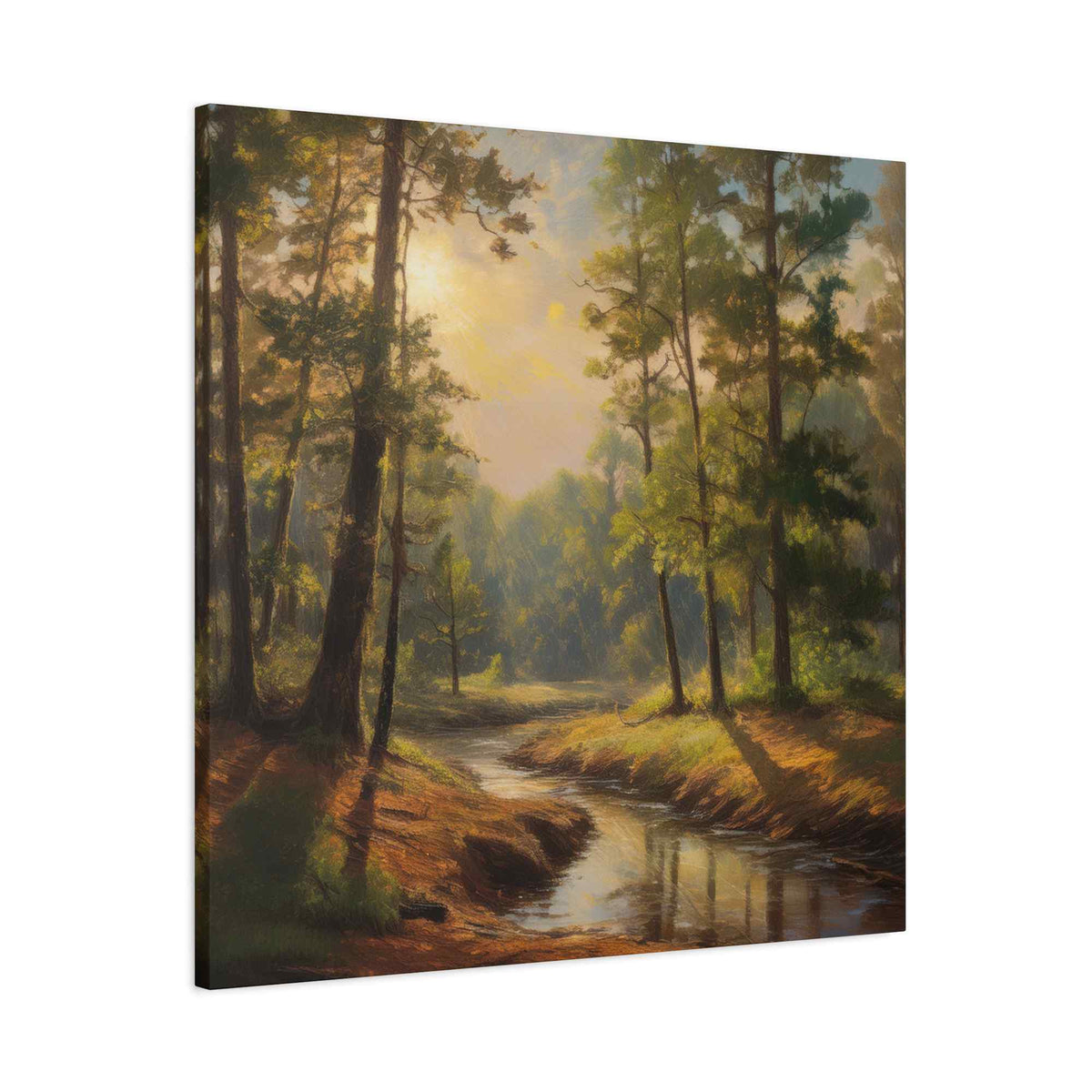 Forest Print Canvas, Trees Oil Paint Print 20x20, 24x24, 30x30, 32x32, 36x36 Art Design Print Pine-Wood Inner Frame MC-71