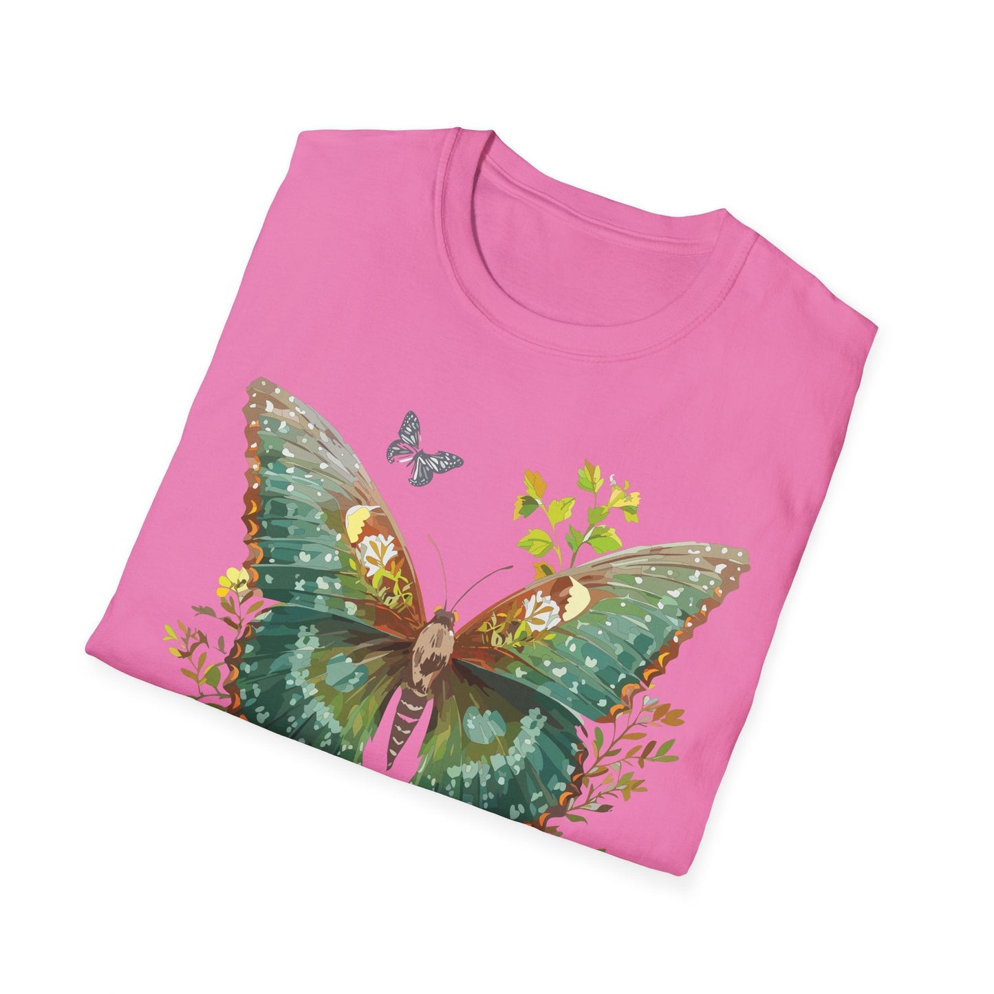 Butterfly Shirt Unisex T Shirt Monarch Print Gildan Softstyle 64000 Comfortable Everyday Wear