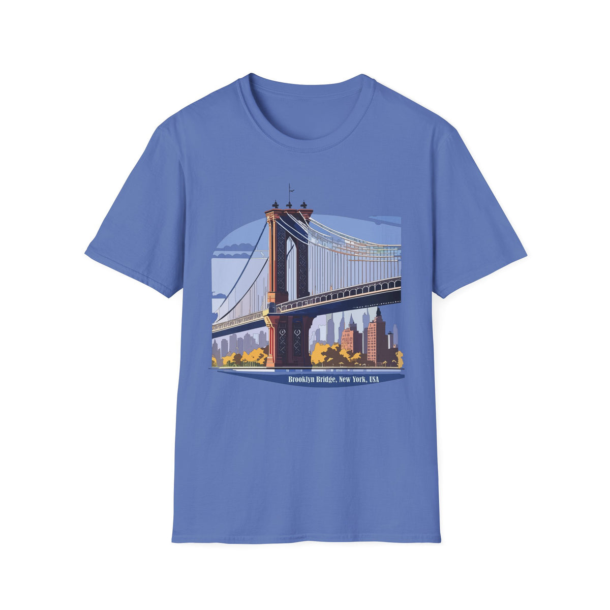 Brooklyn Bridge Illustration T-Shirt | NYC Skyline Graphic Tee