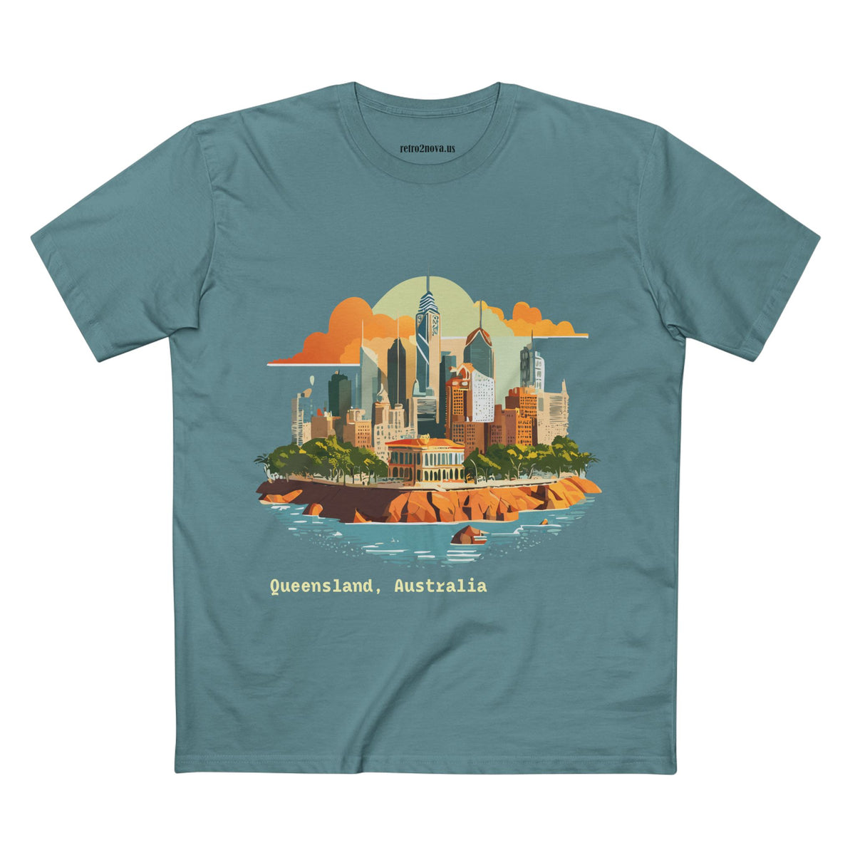 Queensland Australia skyline T-Shirt | Brisbane cityscape tee, coastal skyline design