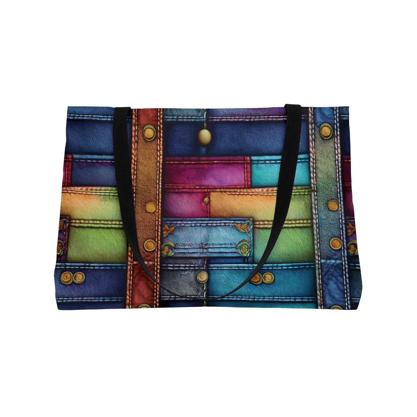 Denim Print Yoga Bag High-Quality 100% Spun Polyester 24x13 Canvas Gym Bag 48