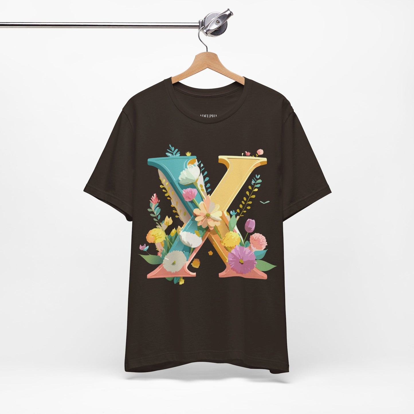 Letter X Shirt Unisex Graphic Tee Adelpha Vintage Inspired Artwork Short Sleeve Edition