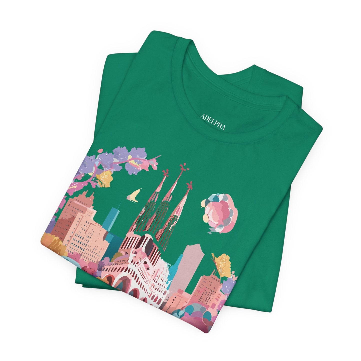 Tourist Shirt Barcelona Graphic Tee Unisex Vintage Style Adelpha Artwork Art Design Tee