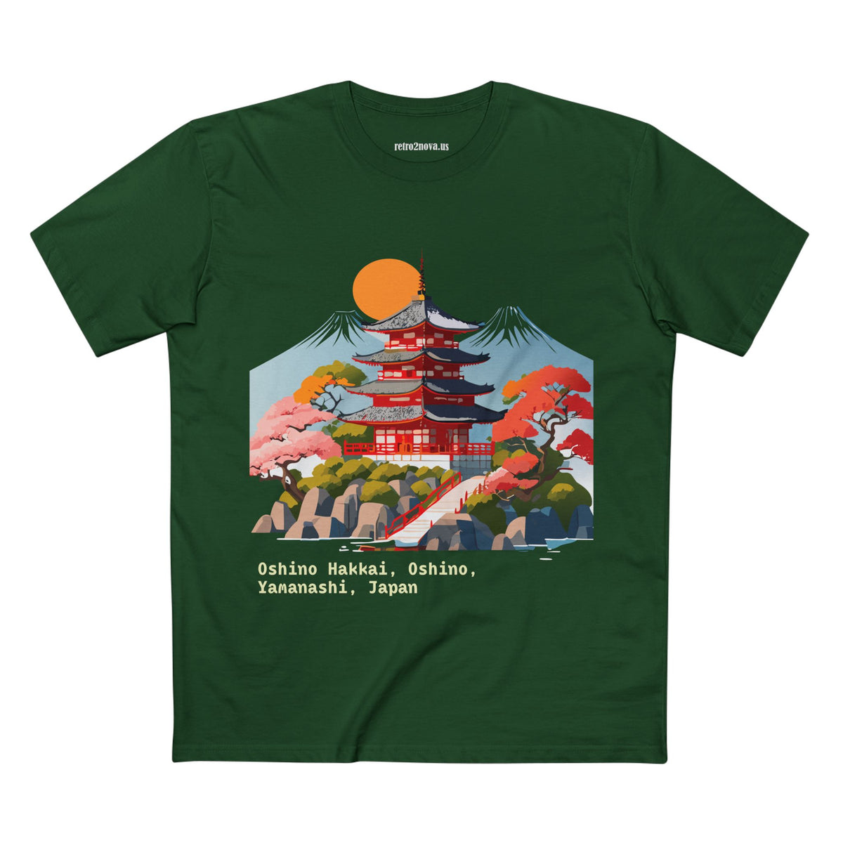 Japanese Pagoda Illustration Tee | Oshino Hakkai, Yamanashi, Japan
